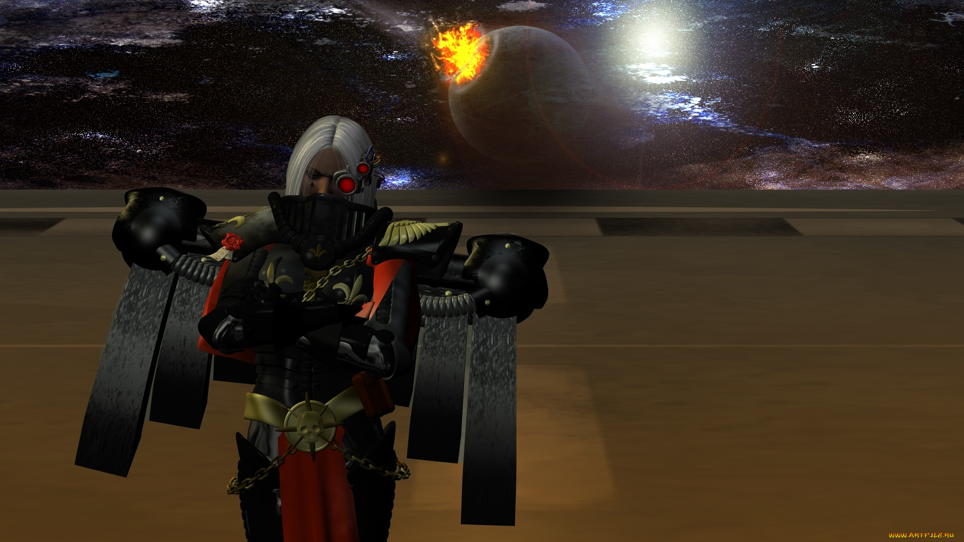 видео, игры, dark, heresy, планета, взгляд, киборг