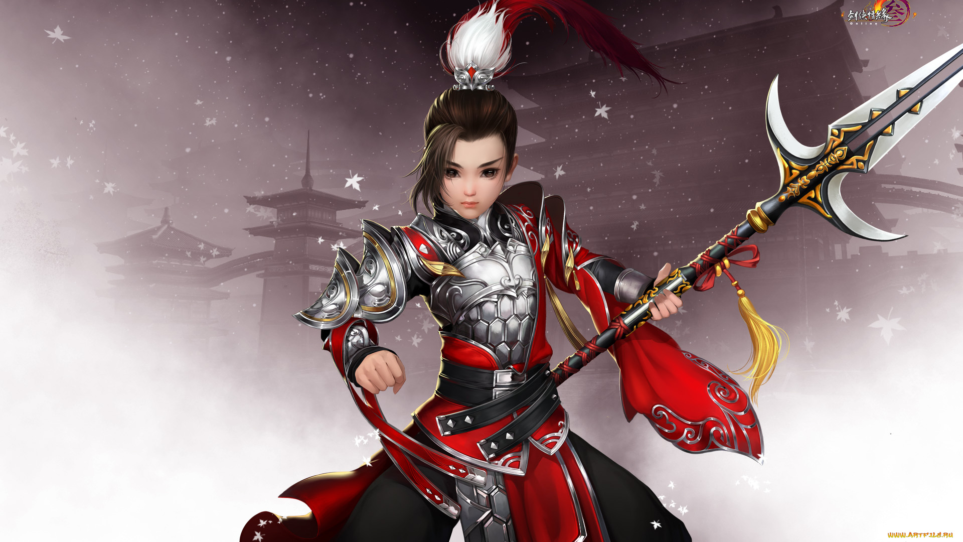 видео, игры, jx, online, 3, оружие, фон, взгляд, девушка