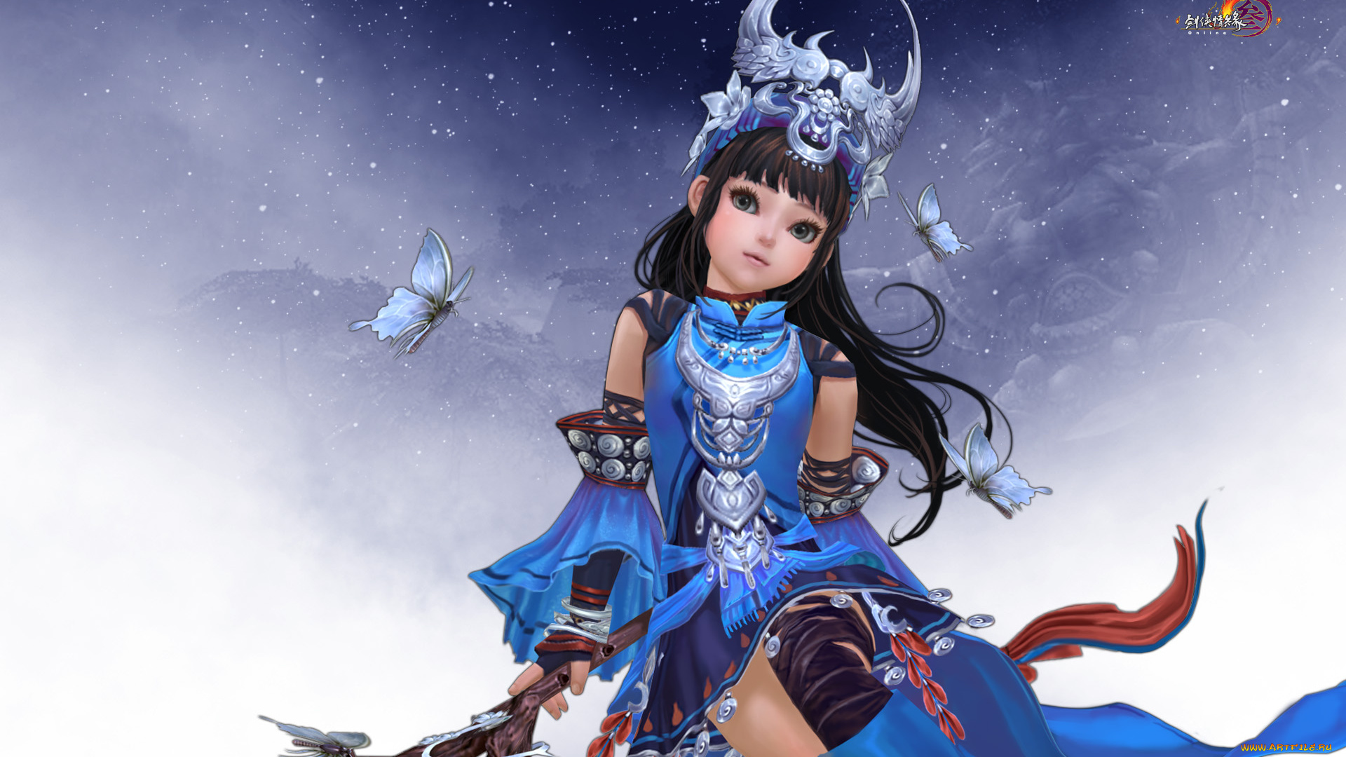 видео, игры, jx, online, 3, оружие, фон, взгляд, девушка