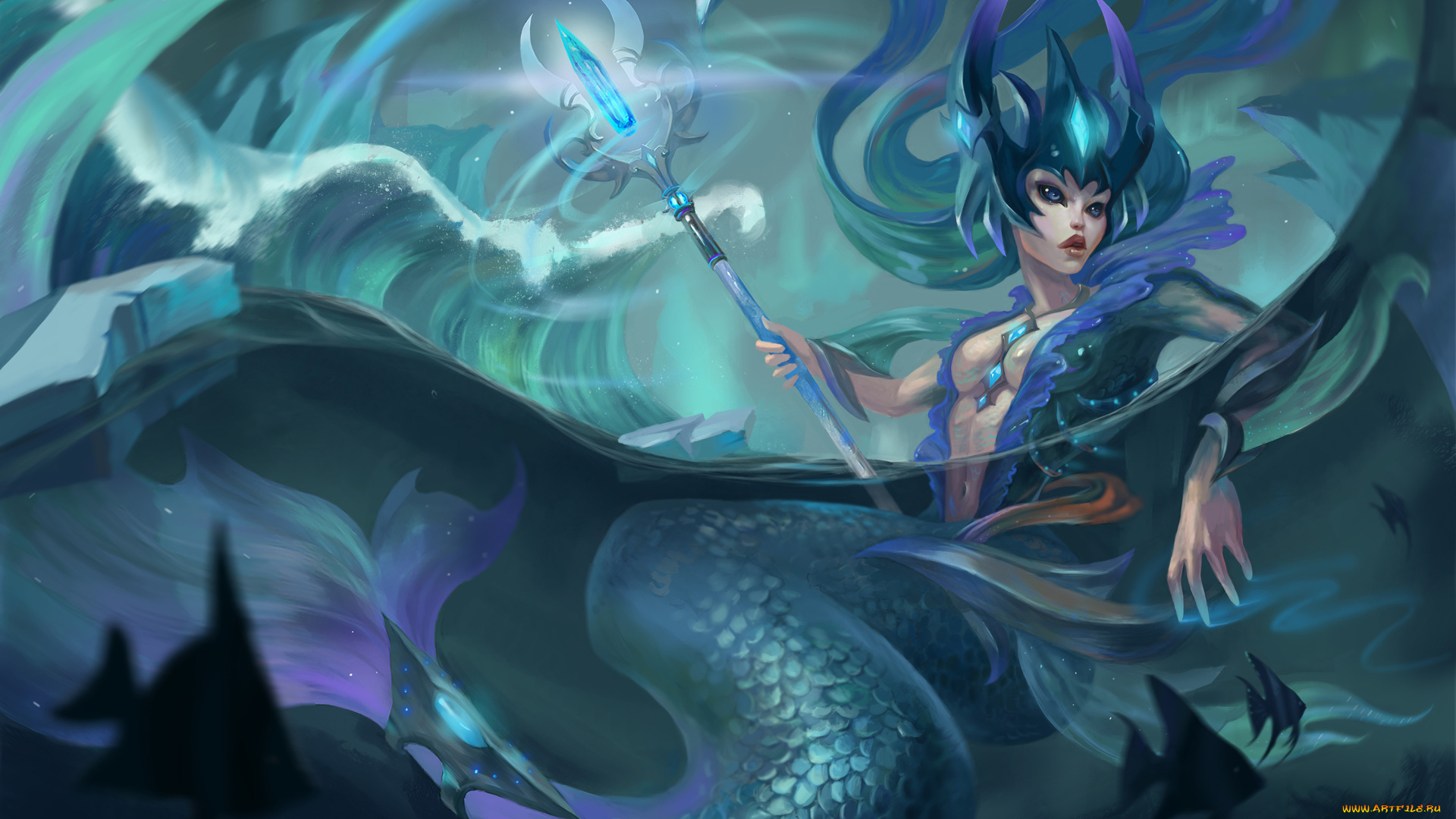 видео, игры, league, of, legends, north, nami, океан, lol, вода, tidecaller, рыбы, хвост