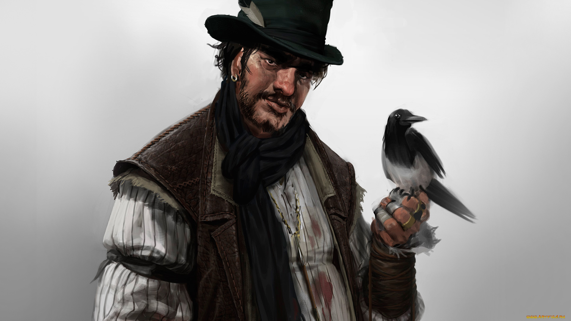 видео, игры, thief, птица, серый, фон, ворон, basso