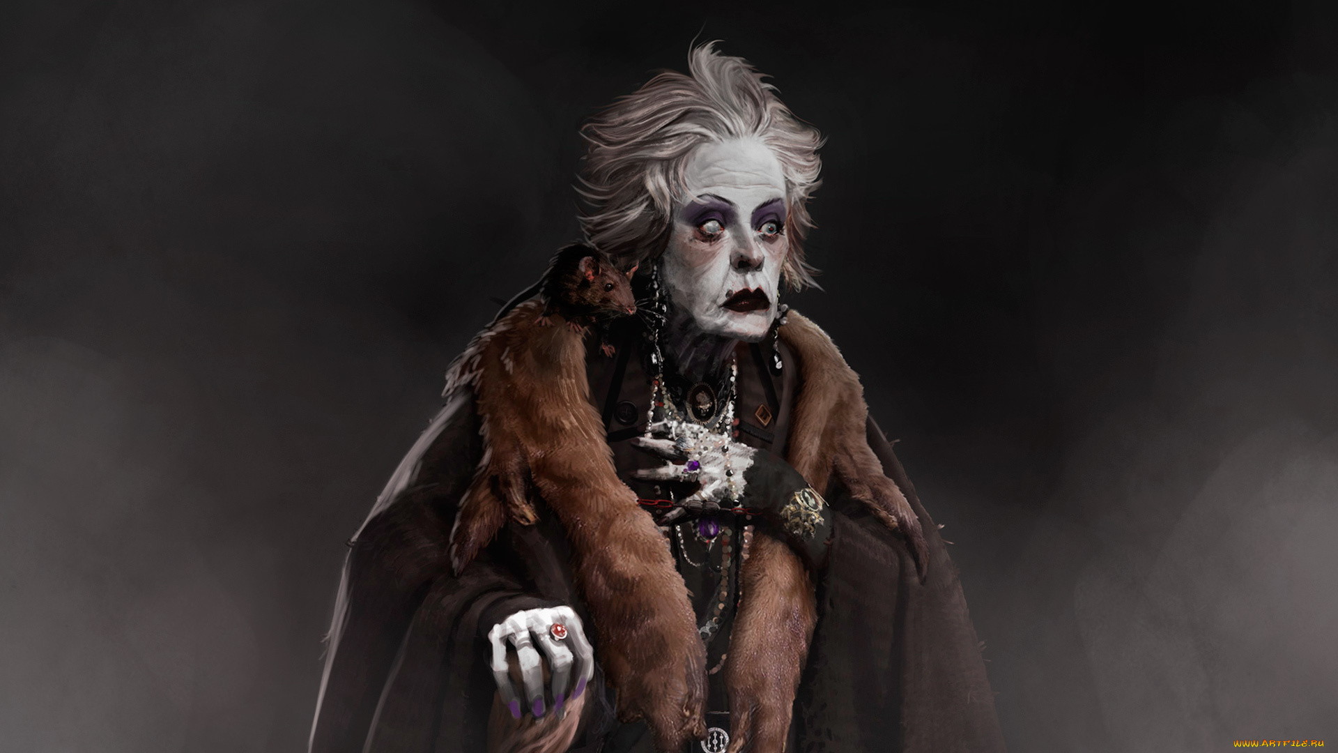 видео, игры, thief, серый, фон, мех, крыса, лицо, the, queen, of, beggars