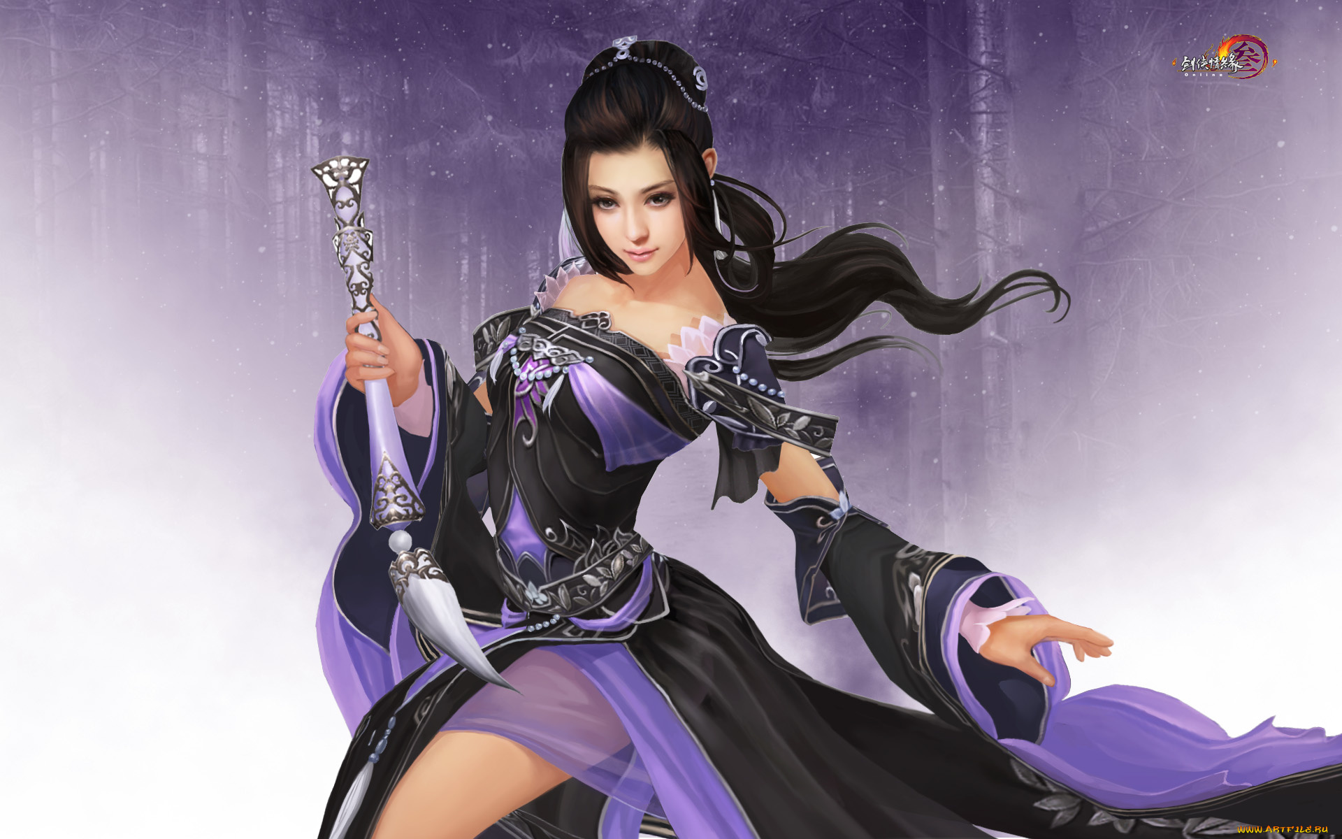 видео, игры, jx, online, 3, взгляд, девушка, оружие, фон