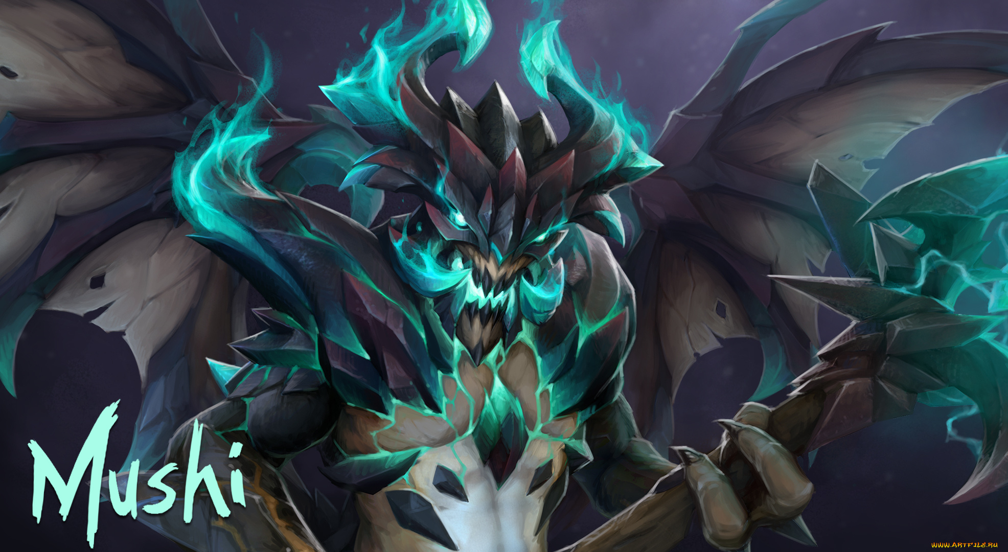 видео, игры, dota, 2, арт, рога, существо, outworld, devourer, harbinger, mushi, dota, 2, крылья