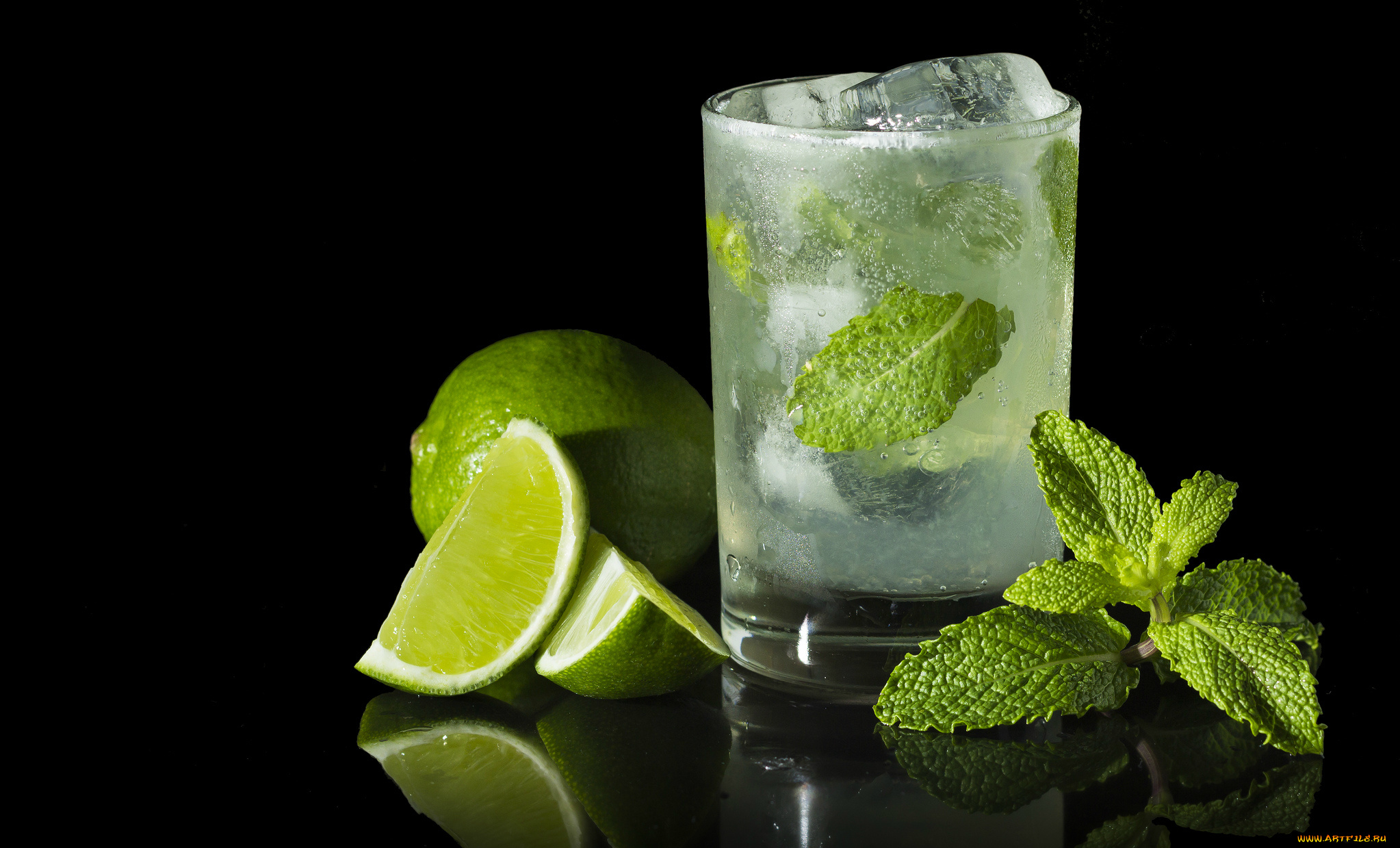 еда, напитки, , коктейль, мята, мохито, лед, лайм, коктейль, стакан, напиток