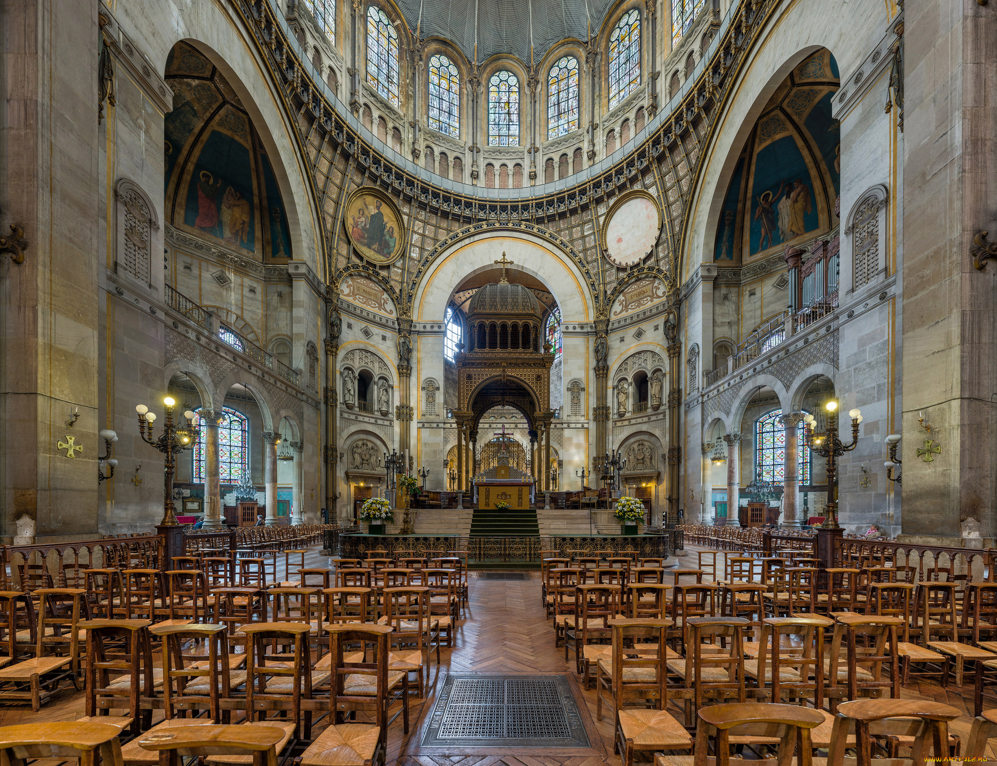 st, augustin, , paris, интерьер, убранство, , роспись, храма, храм, католицизм