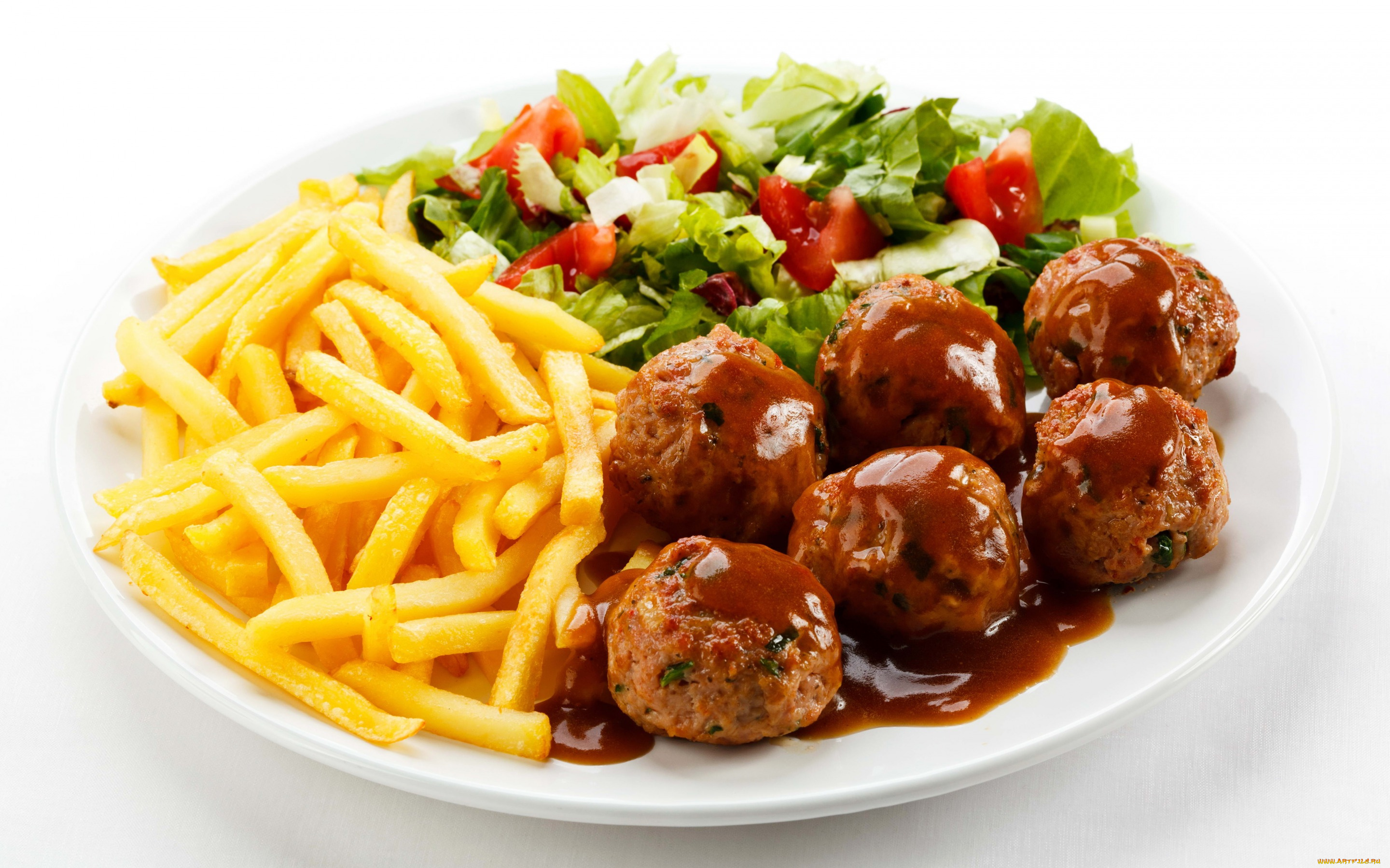 еда, вторые, блюда, салат, помидоры, тефтели, картофель, фри, мясо, tomatoes, green, meat, котлеты