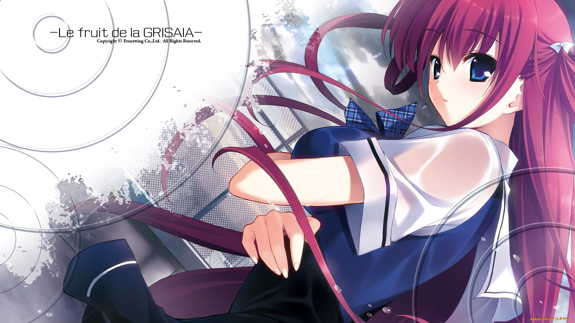 аниме, grisaia, no, kajitsu, девушка, фон, взгляд