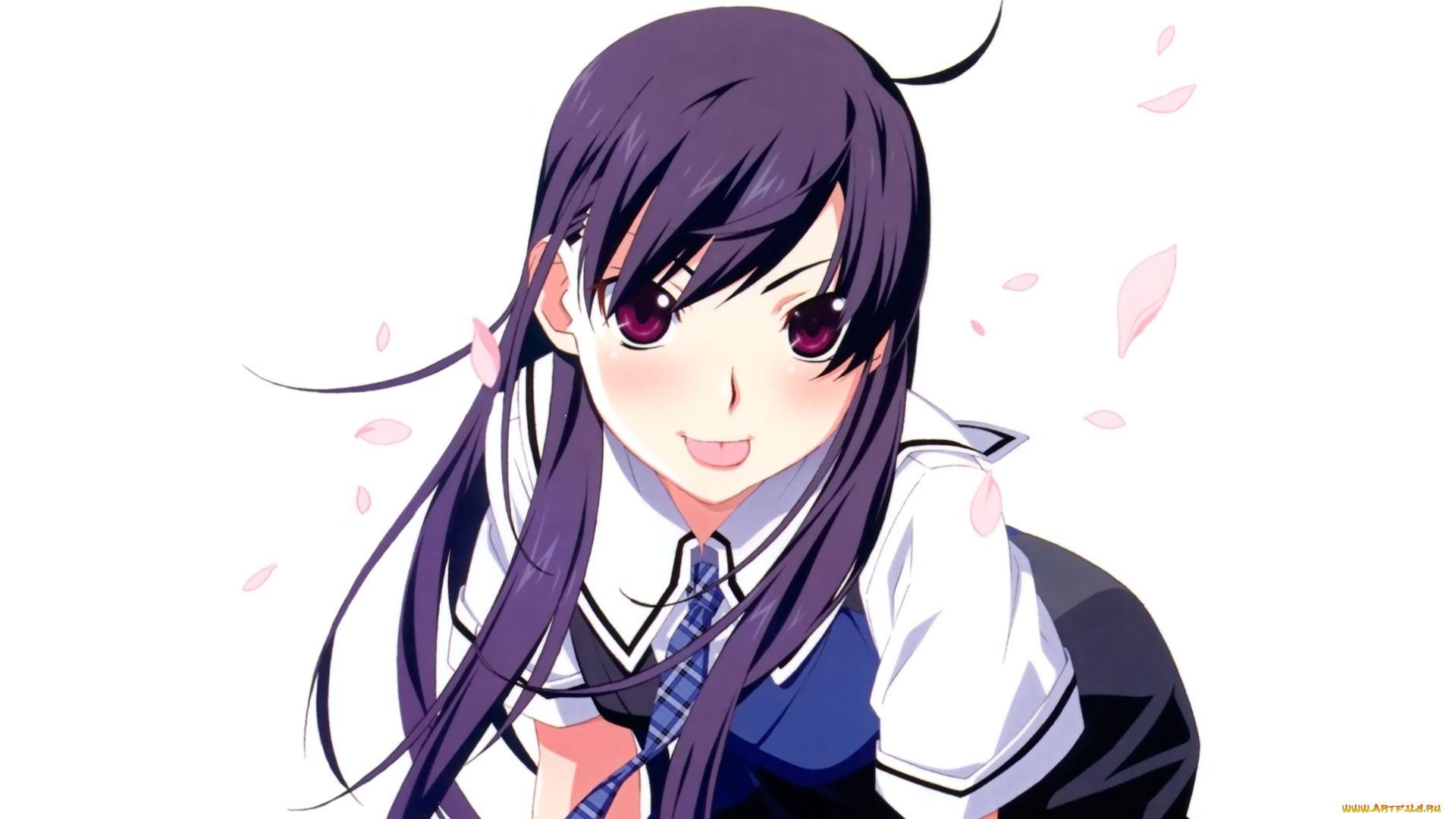 аниме, grisaia, no, kajitsu, девушка, взгляд, фон