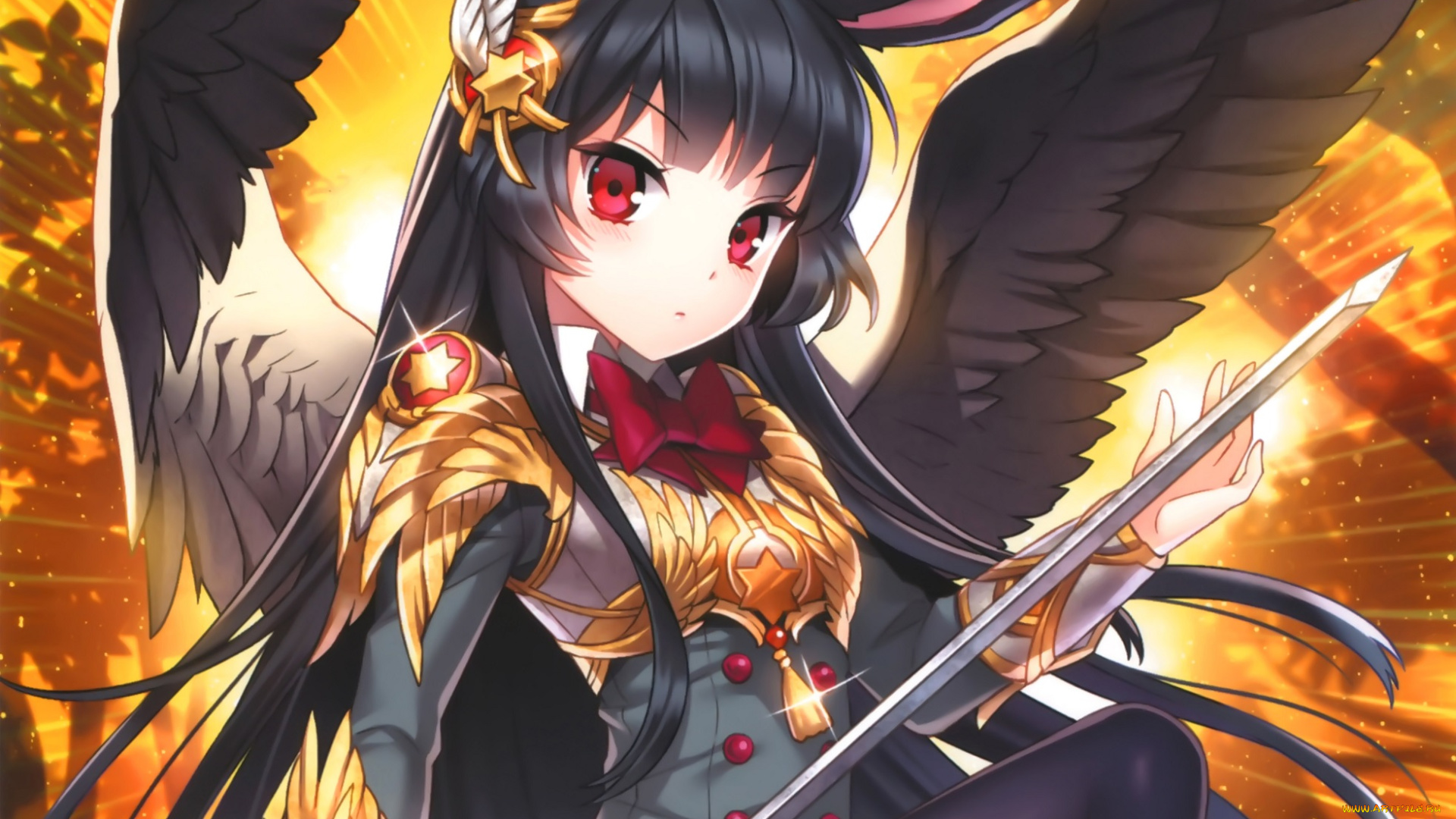 аниме, kaku-san-sei, million, arthur, ангел, девочка, меч