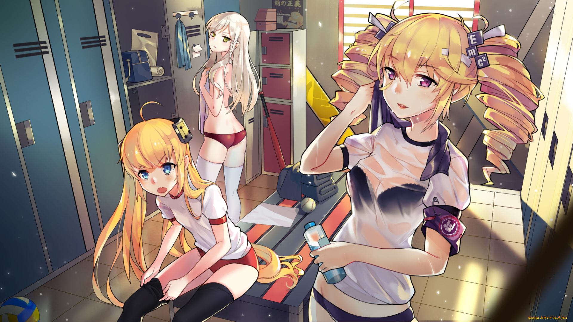 аниме, unknown, , другое, девушки, раздевалка