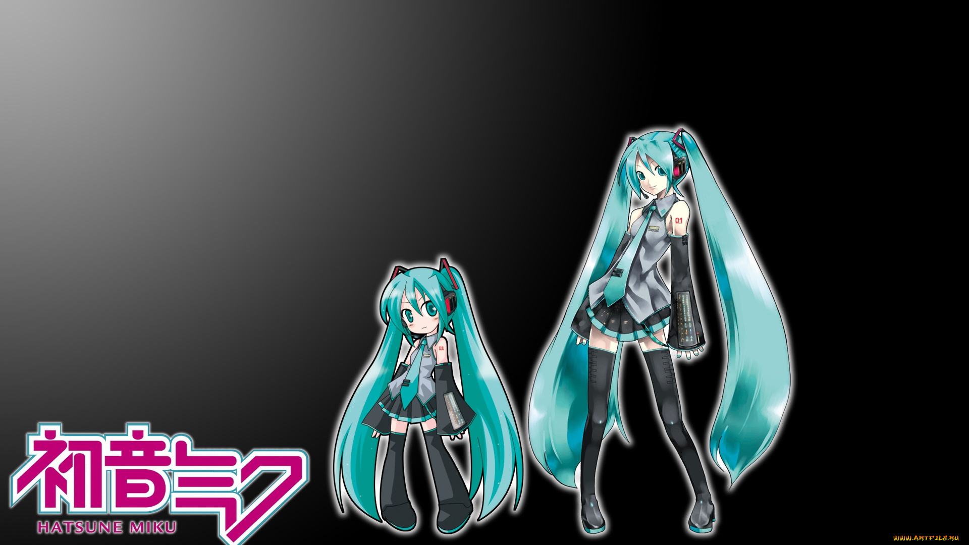 аниме, vocaloid, фон, взгляд, девушки