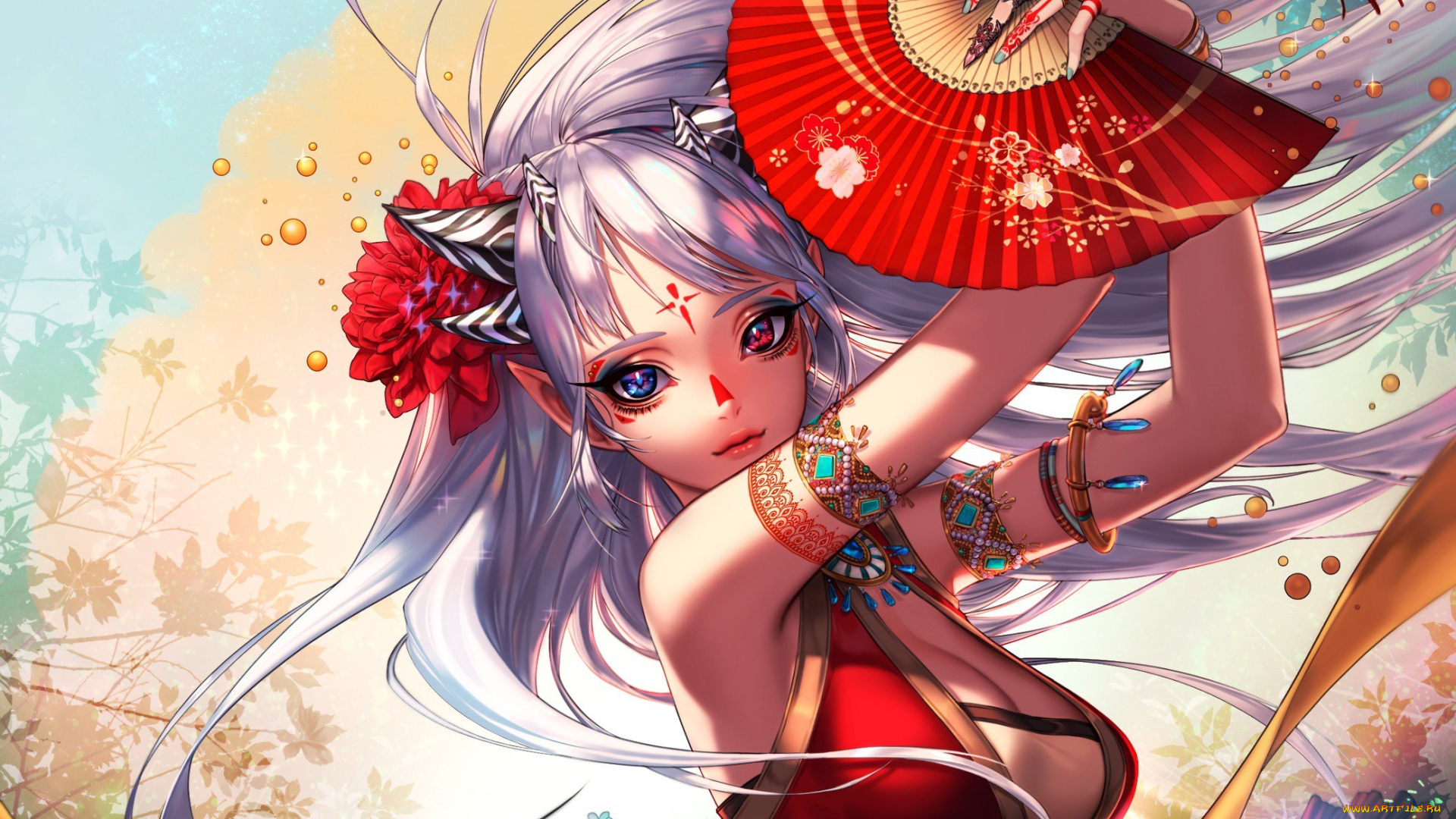 аниме, животные, , существа, девушка