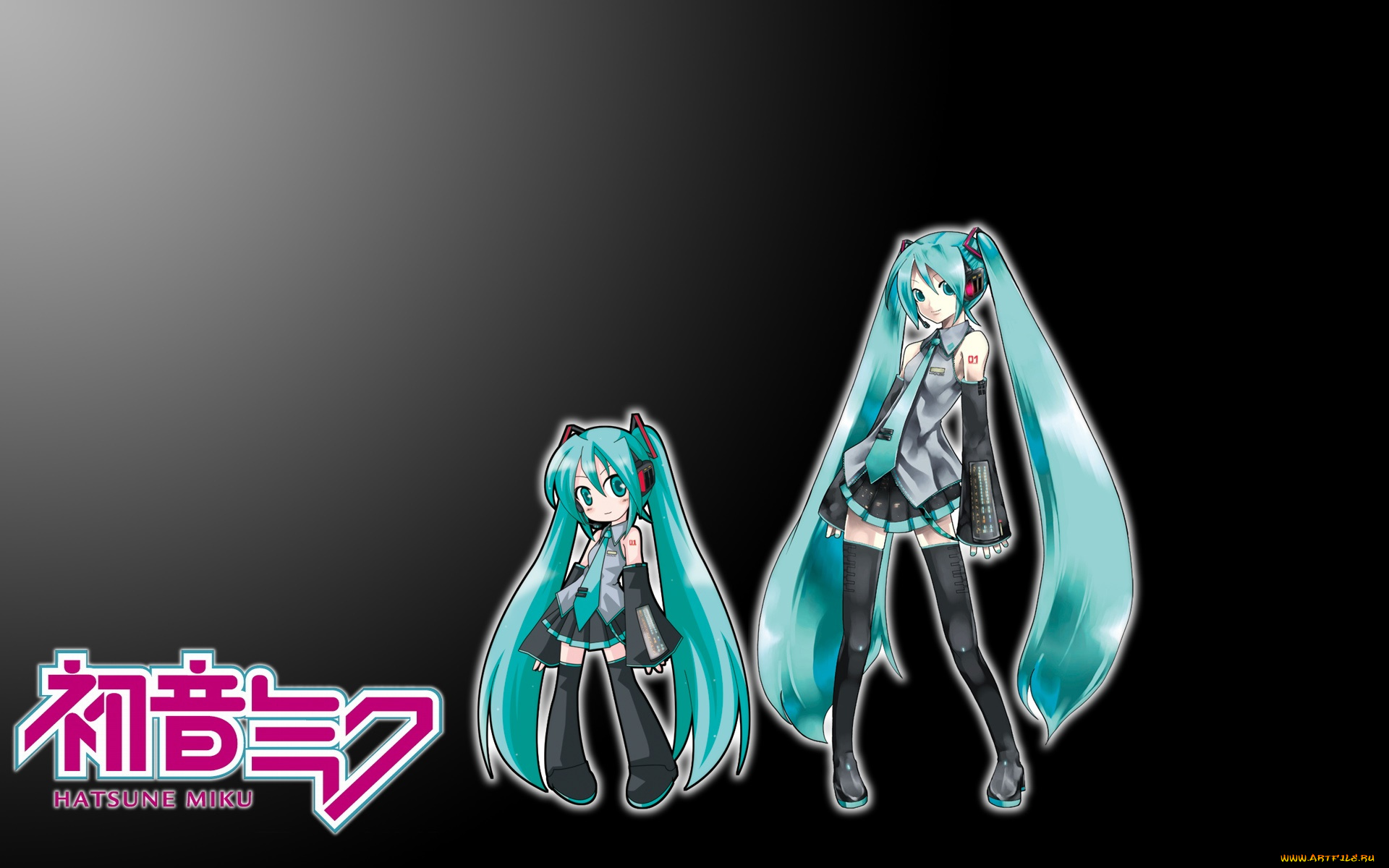 аниме, vocaloid, фон, взгляд, девушки