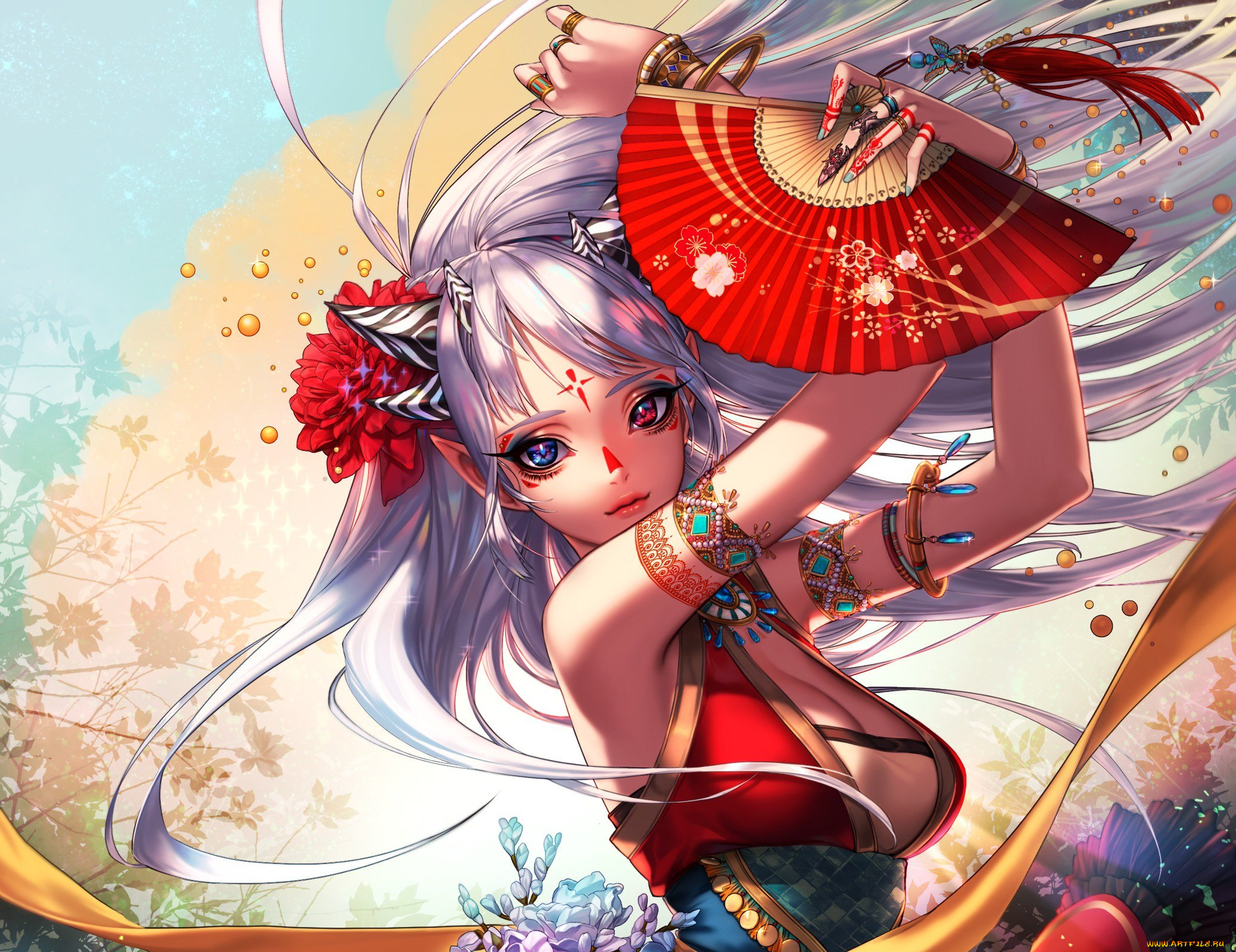 аниме, животные, , существа, девушка