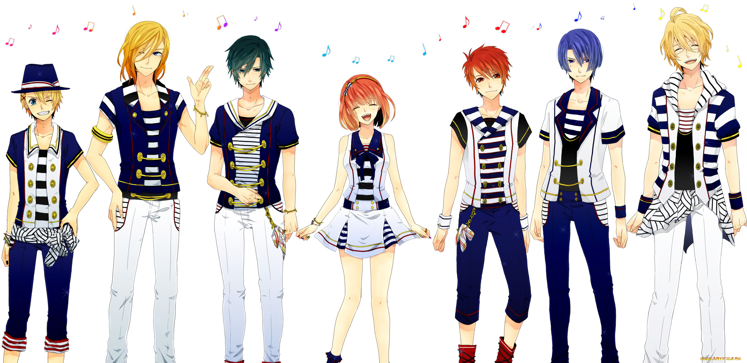 аниме, uta, no, prince-sama, девочка, мальчики