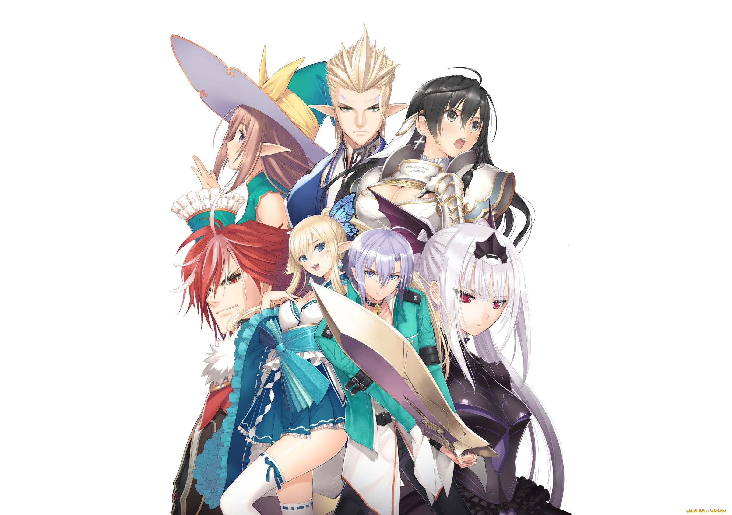 аниме, животные, , существа, tony, taka, парни, девушки, эльфы