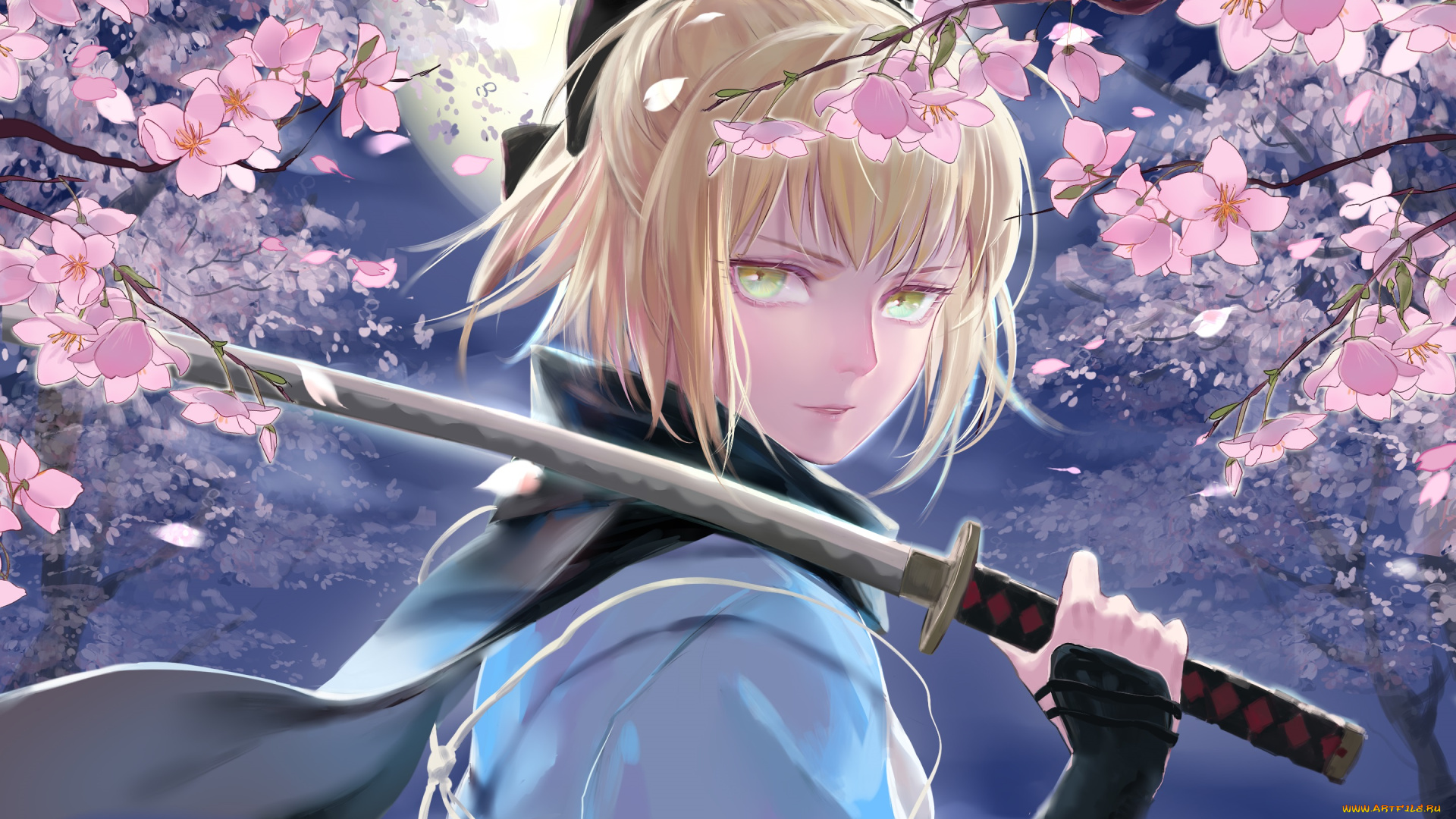 аниме, fate, stay, night, sakura, saber
