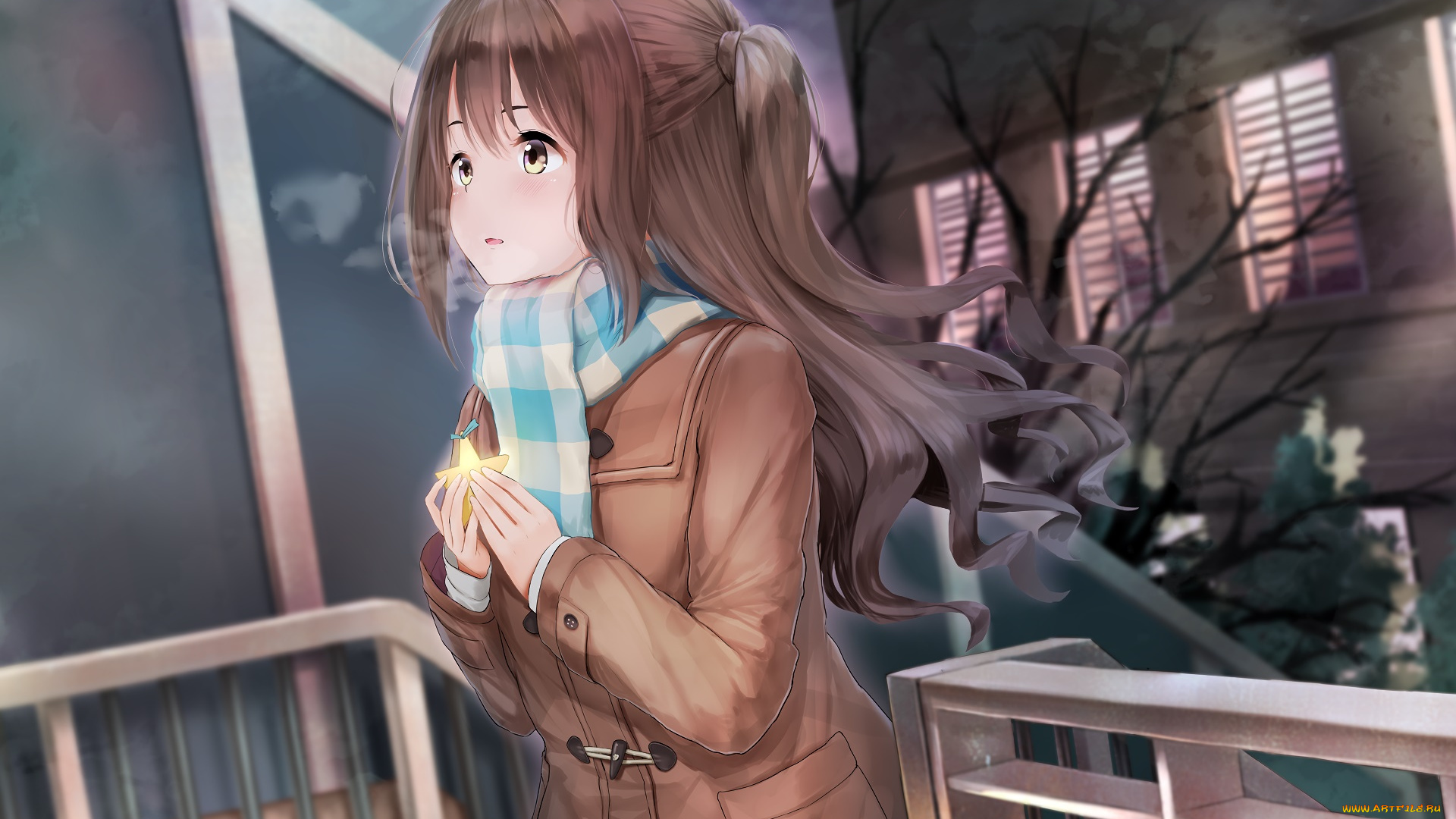 аниме, idolm@ster, фон, взгляд, девушка