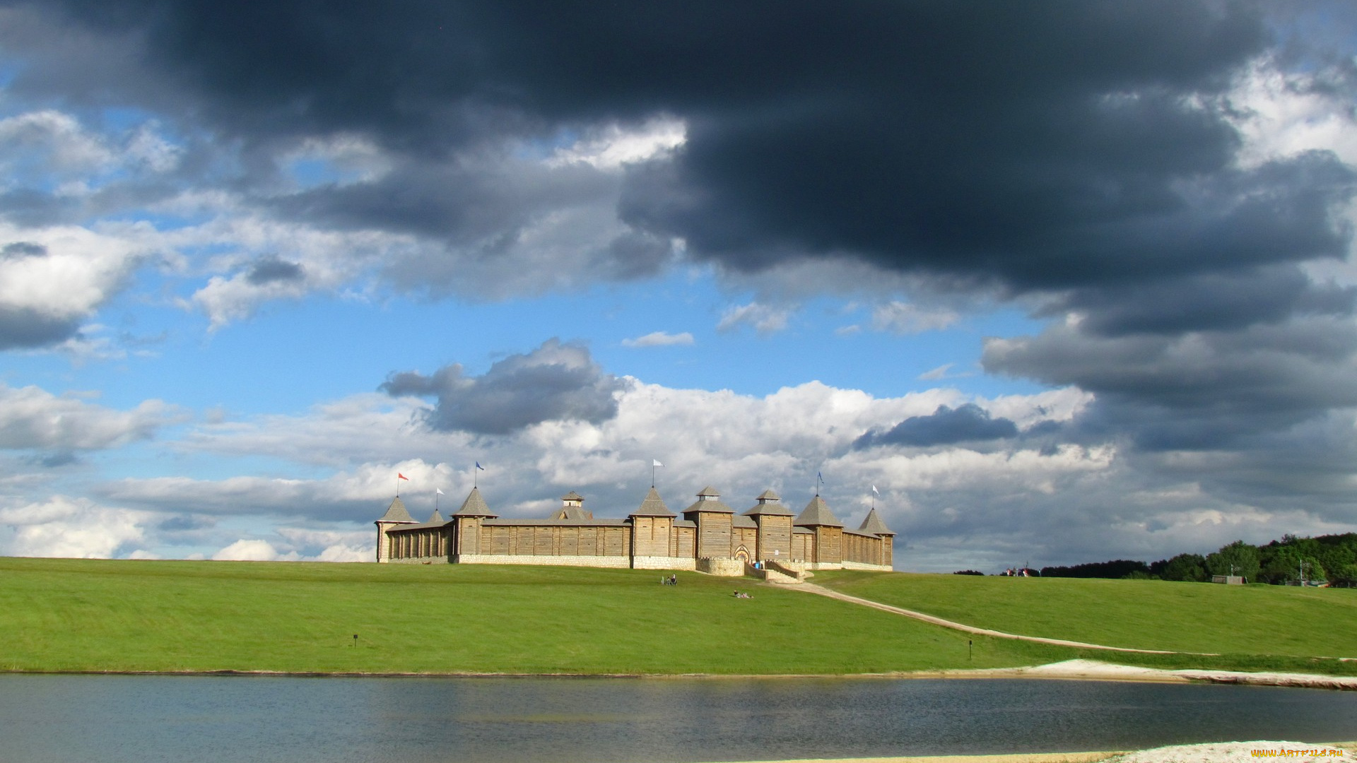 города, -, дворцы, , замки, , крепости, крепость, озеро, туча