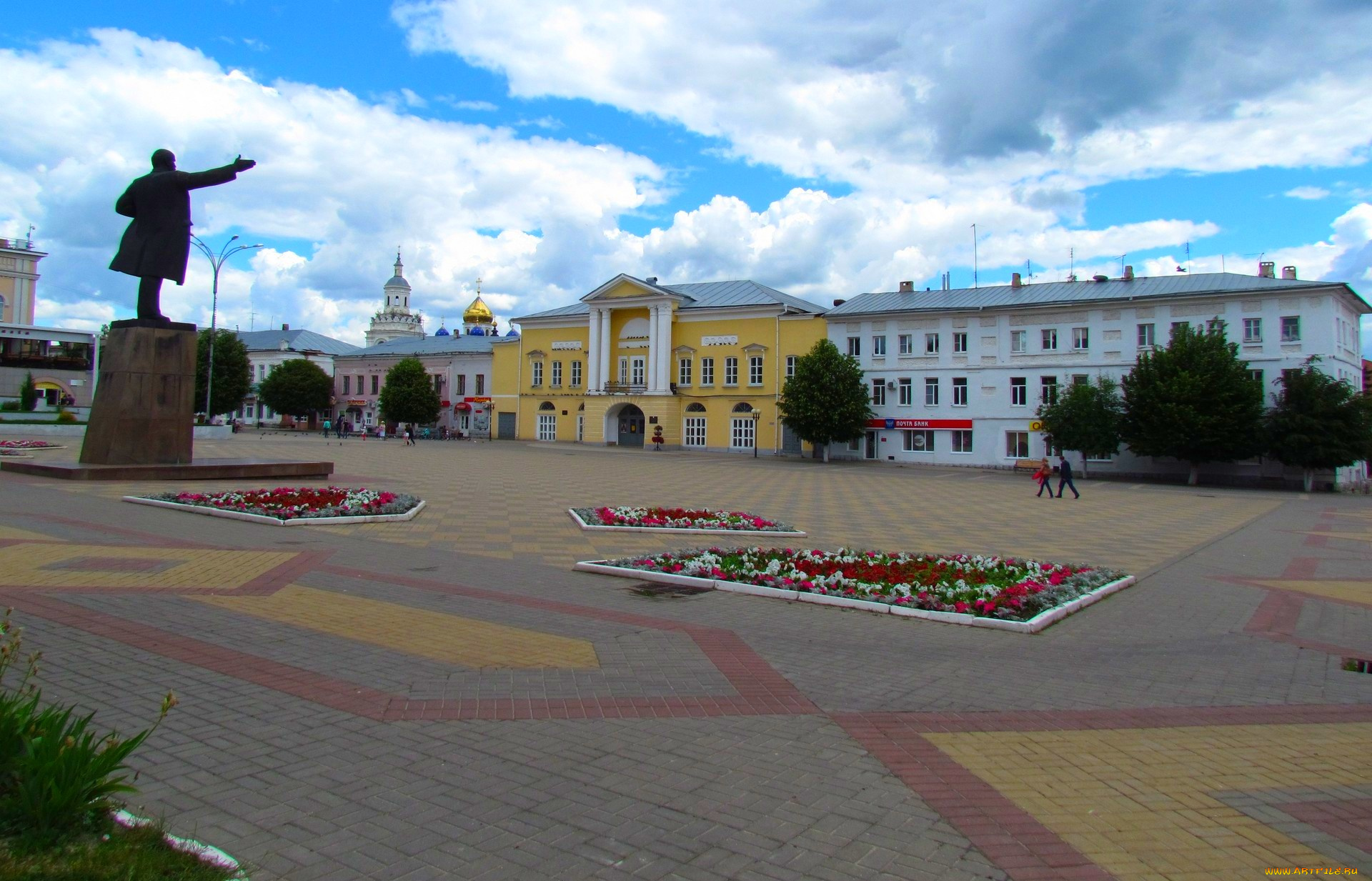 города, -, исторические, , архитектурные, памятники, липецкая, елец, ленин, памятник, площадь