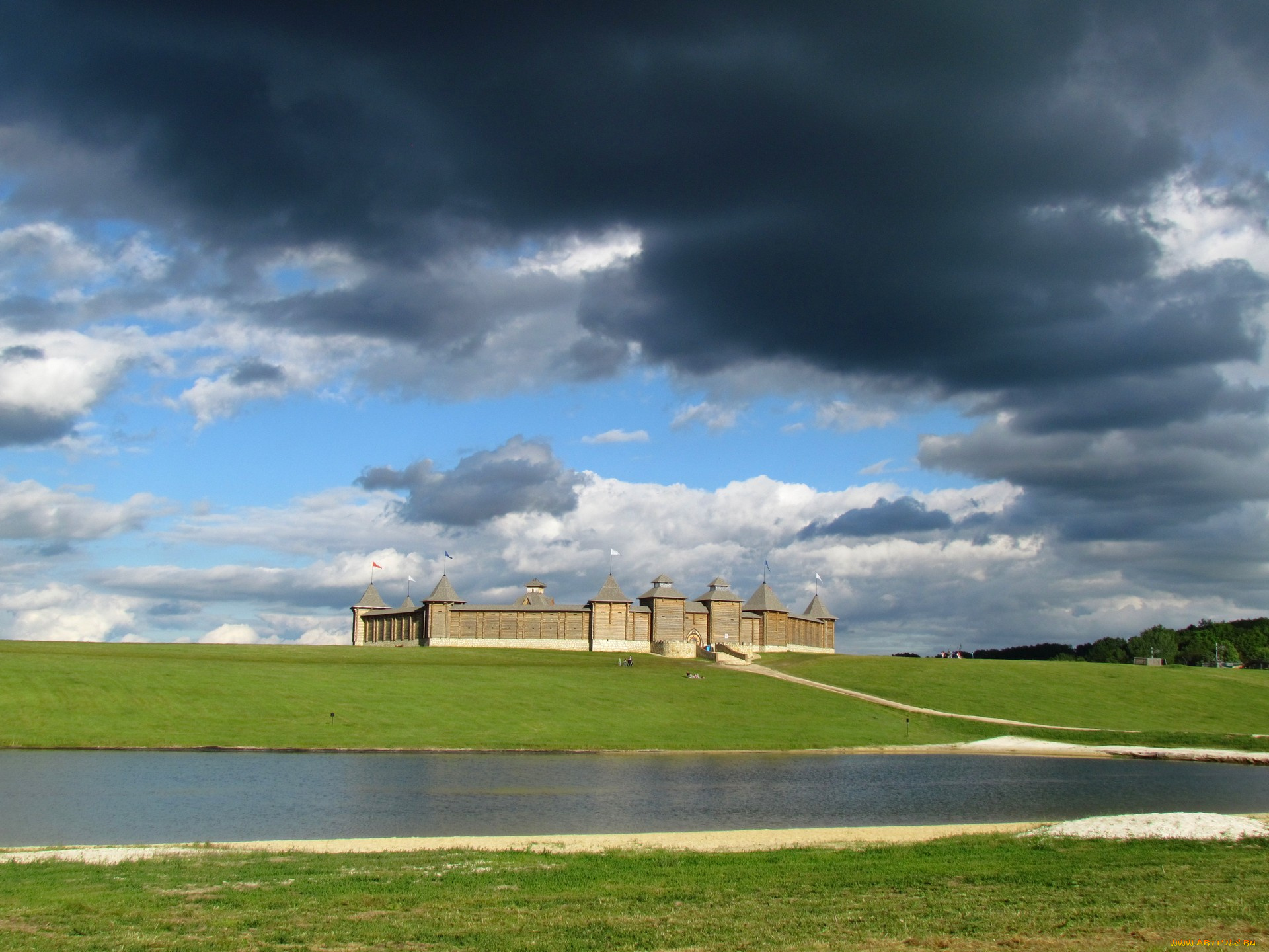 города, -, дворцы, , замки, , крепости, крепость, озеро, туча