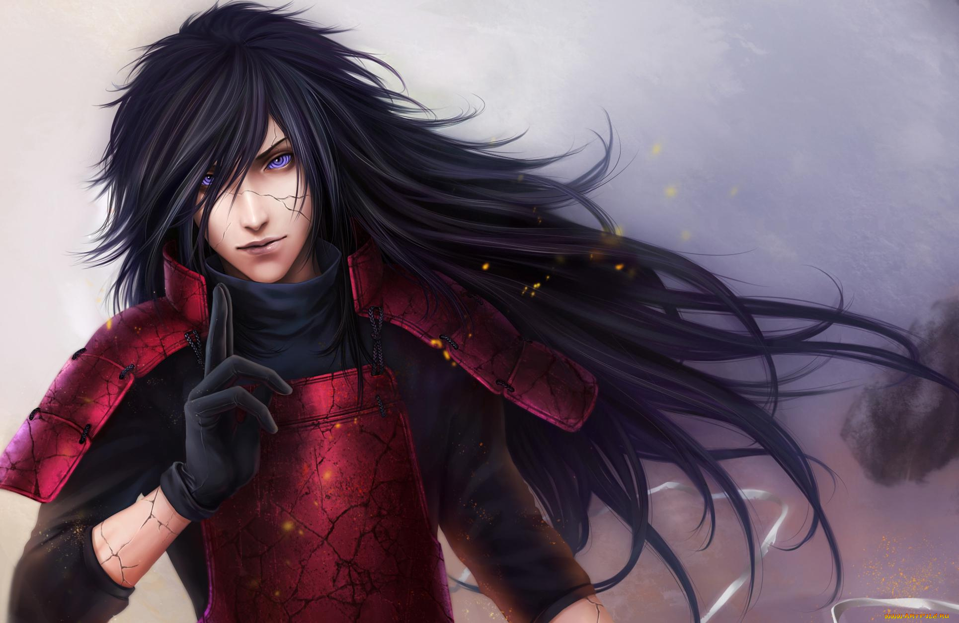 аниме, naruto, учиха, мадара, доспехи, жест