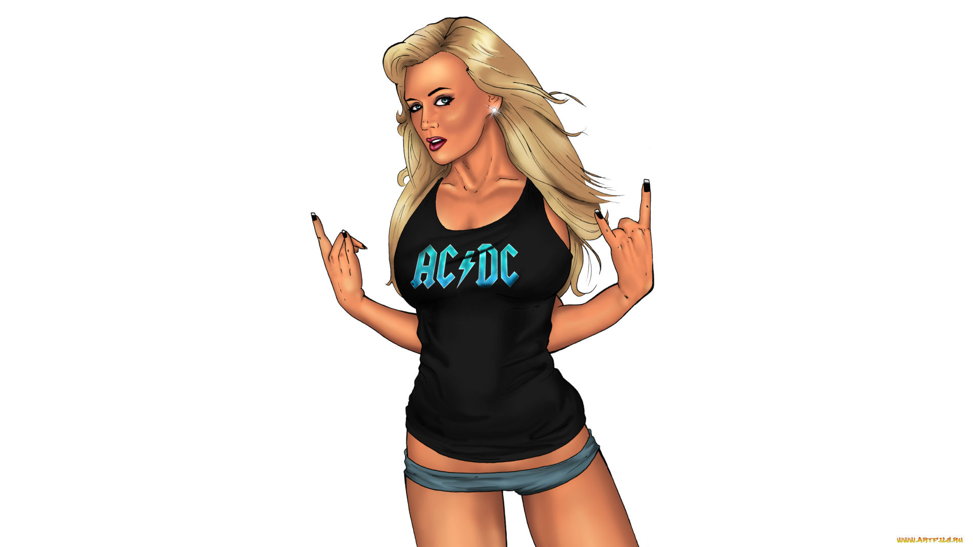 рисованное, люди, взгляд, девушка, фон