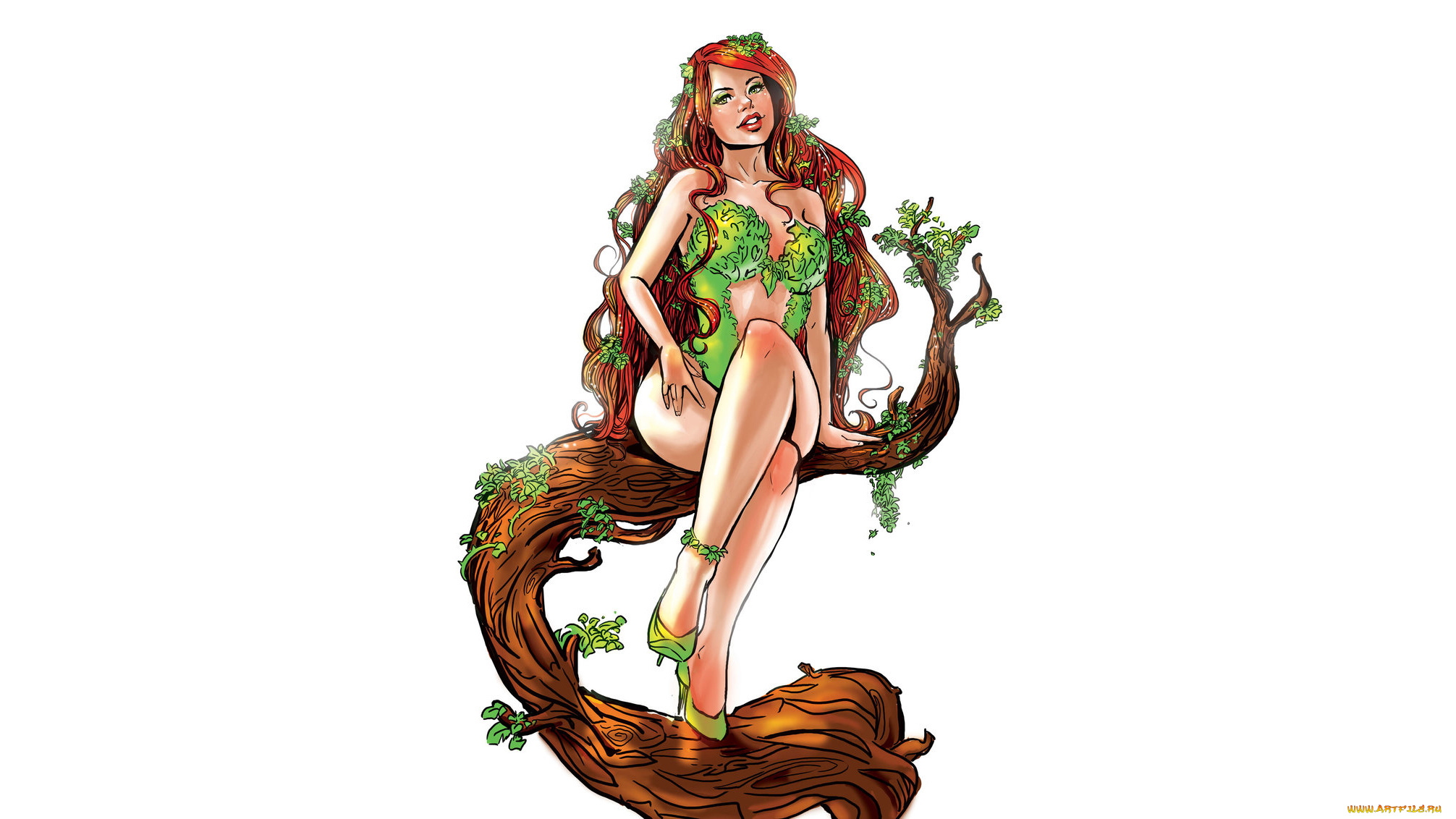 рисованное, комиксы, девушка, фон, взгляд, волосы