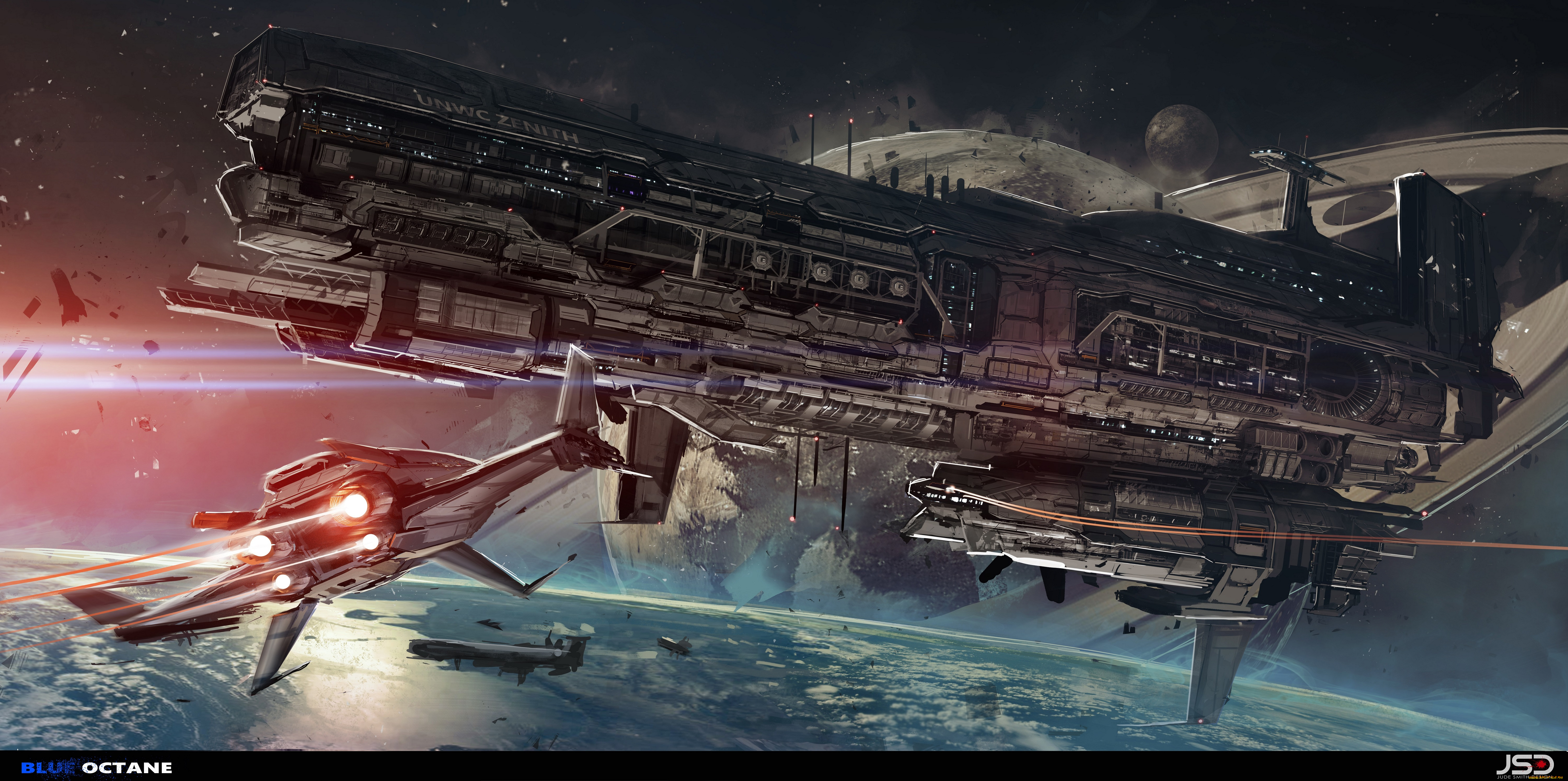 фэнтези, космические, корабли, , звездолеты, , станции, solitary, tower, деревья, скалы, строение, julian, calle, горы, водопад