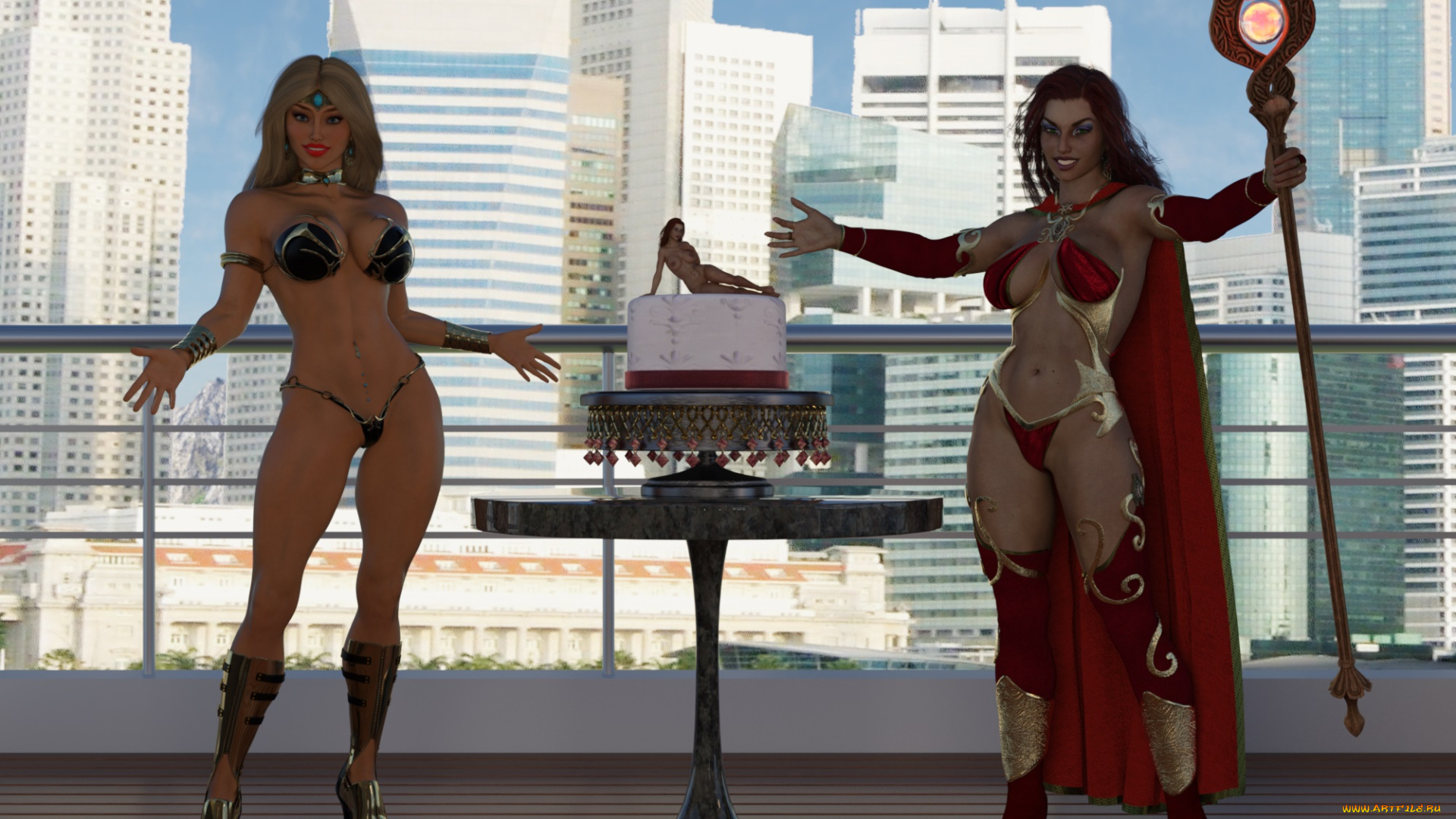 3д, графика, фантазия, , fantasy, фон, взгляд, девушки