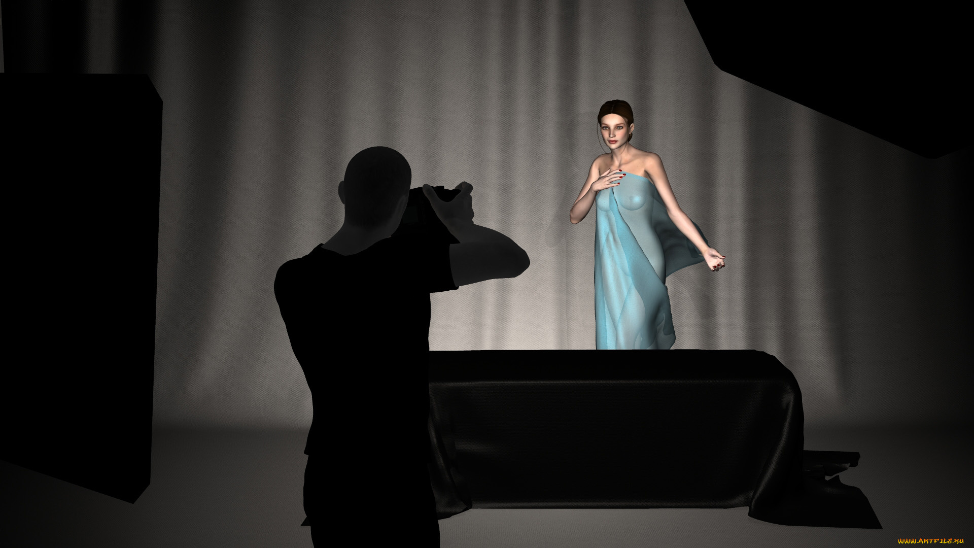 3д, графика, люди, , people, девушка, взгляд, фон