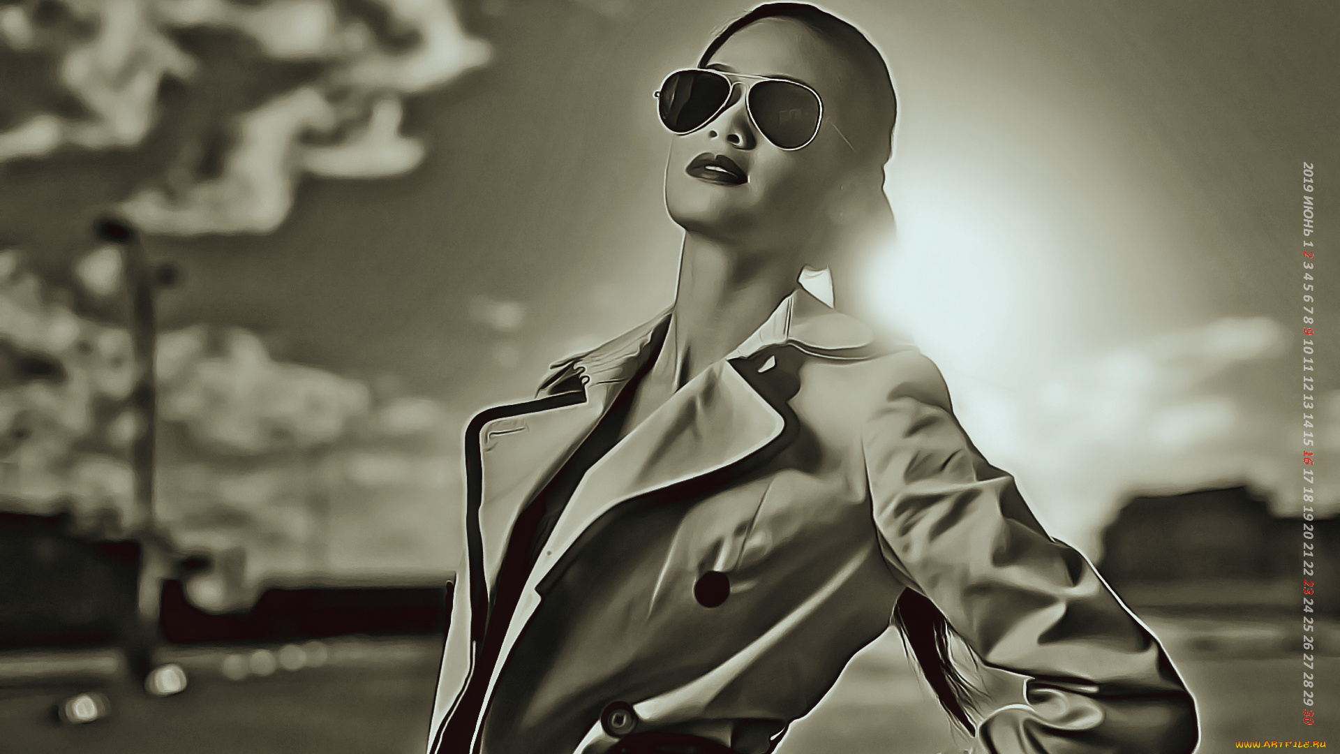 календари, компьютерный, дизайн, девушка, очки