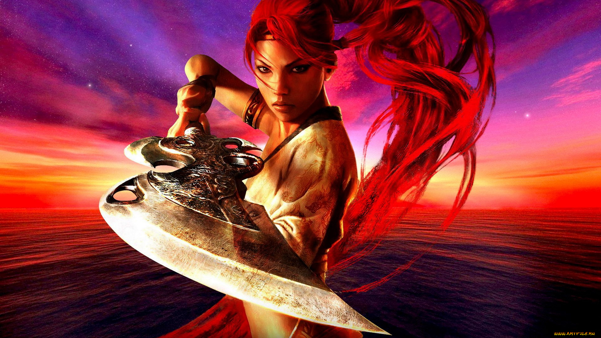 видео, игры, heavenly, sword, нарико, меч, рыжая, девушка