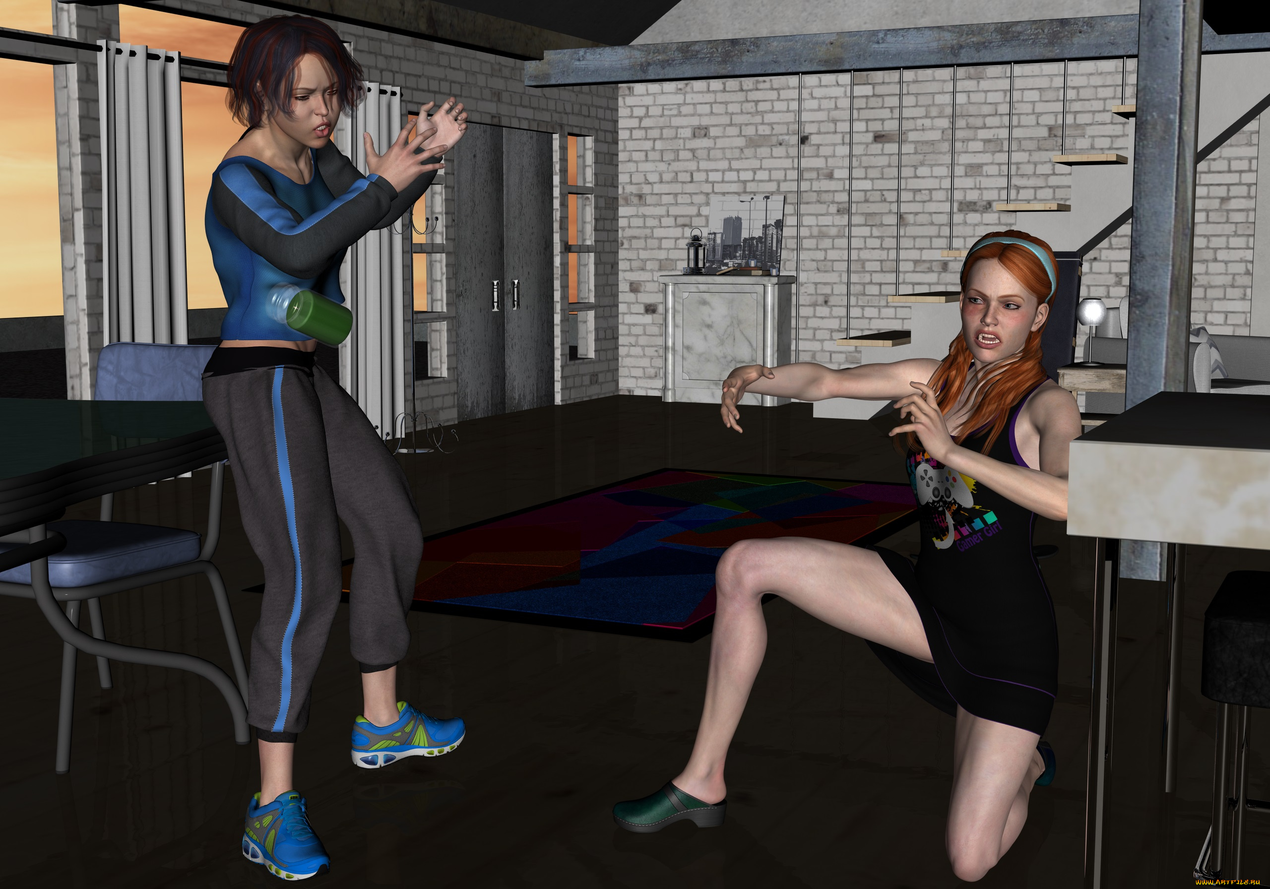 3д, графика, фантазия, , fantasy, фон, взгляд, девушки