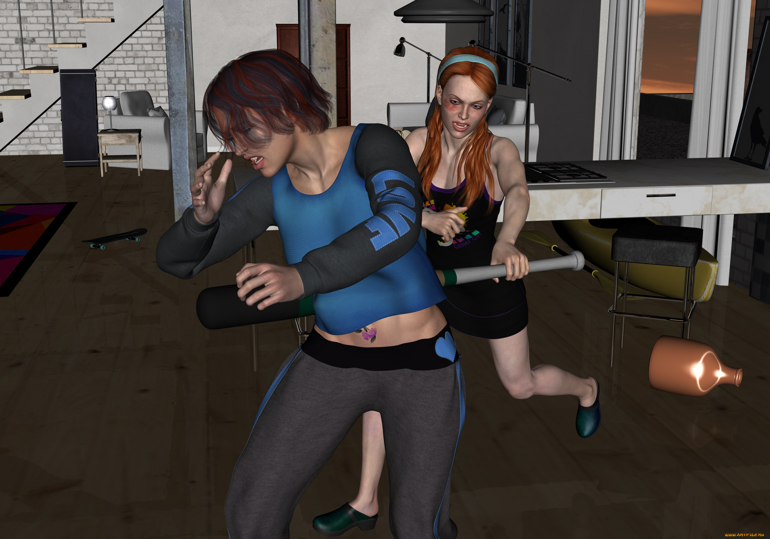 3д, графика, фантазия, , fantasy, фон, взгляд, девушки