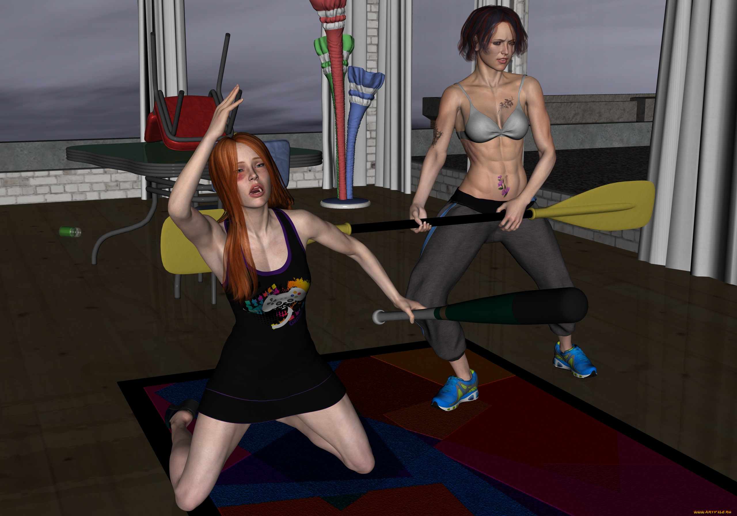 3д, графика, фантазия, , fantasy, фон, взгляд, девушки