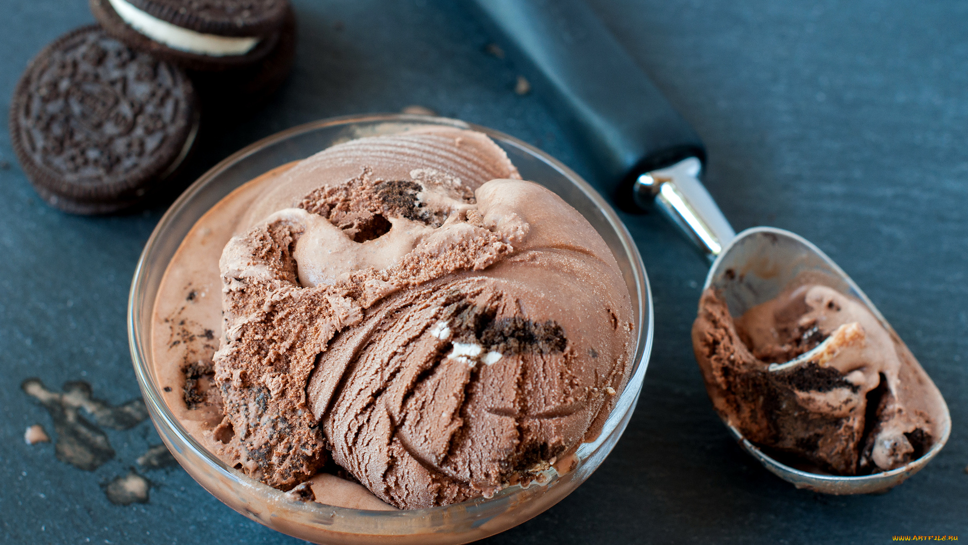 еда, мороженое, , десерты, шоколадное, печенье