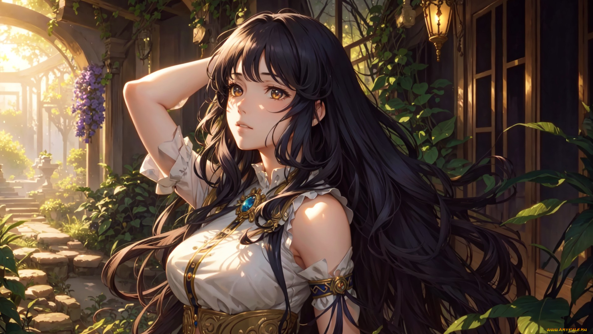 аниме, пейзажи, , природа, нейросети, графика, нейроарт, ai, art, нейронные, сети, рисунки, нейро, искусство, девушка