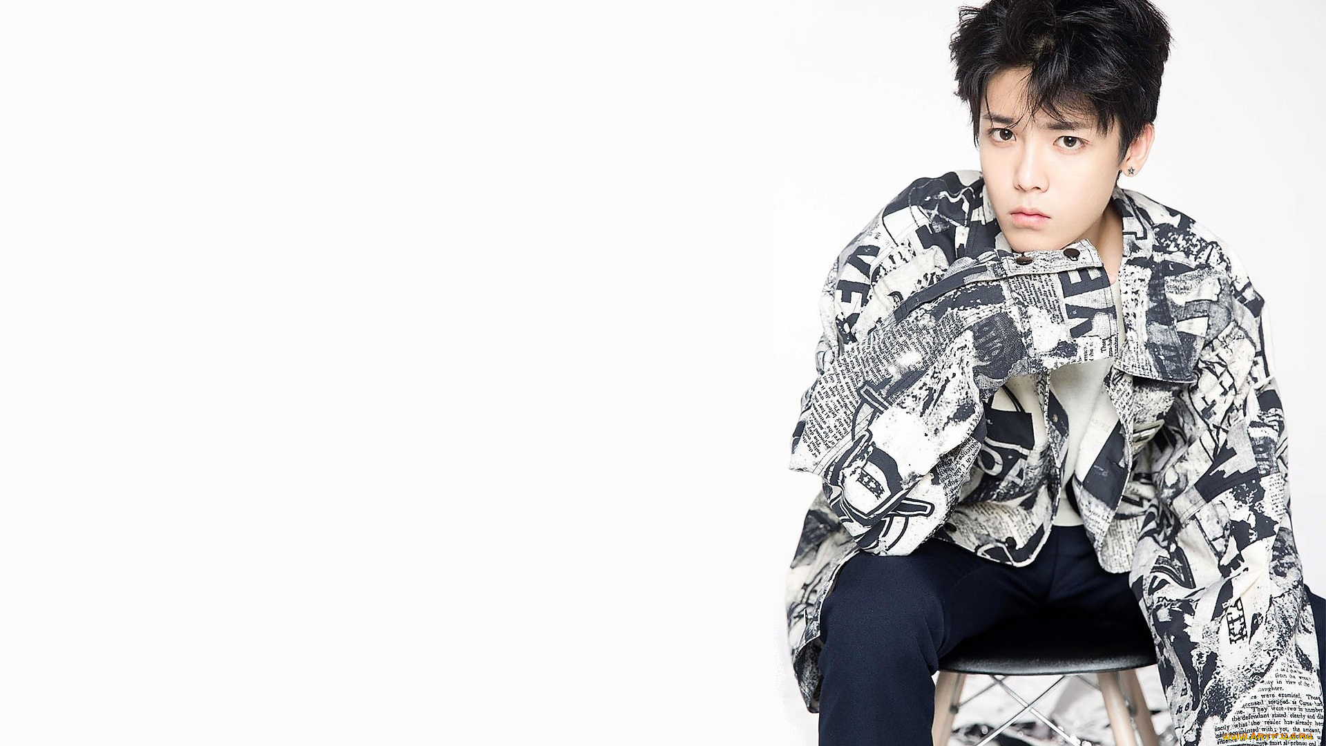 мужчины, hou, ming, hao, актер, рубашка, стул