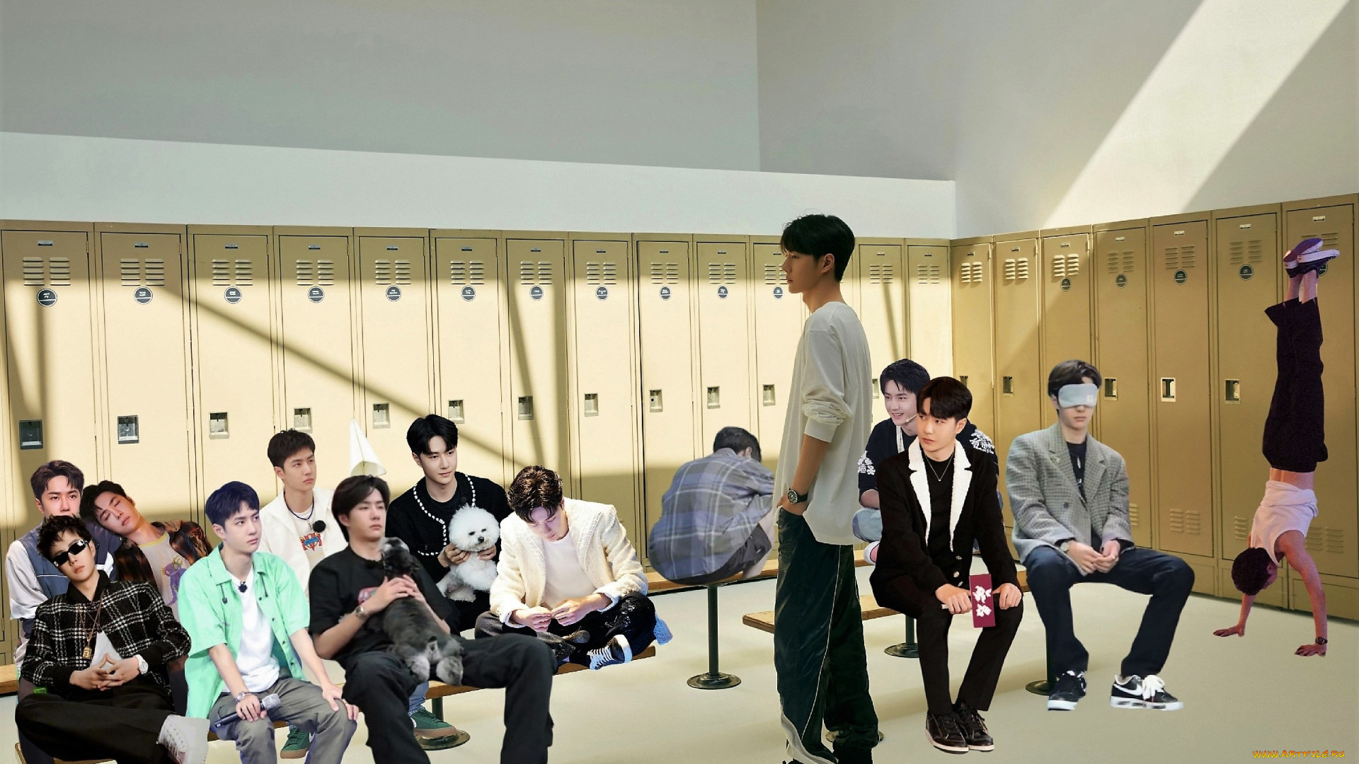 мужчины, wang, yi, bo, коллаж