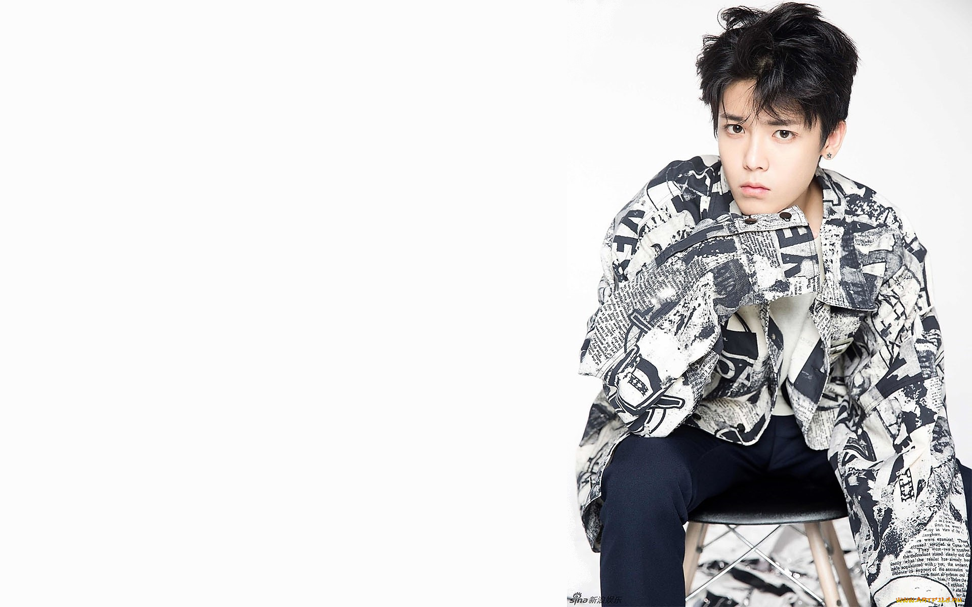 мужчины, hou, ming, hao, актер, рубашка, стул