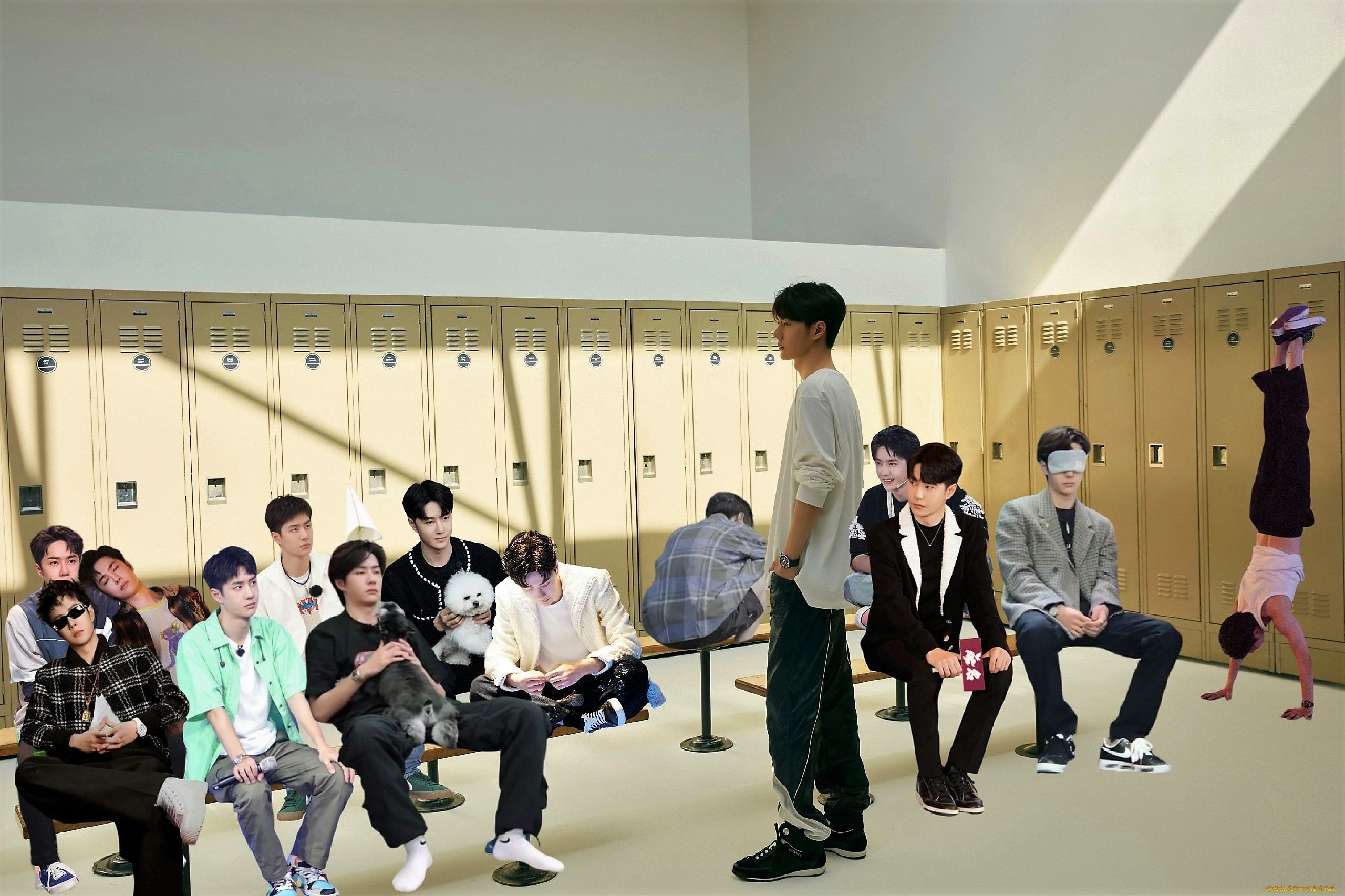 мужчины, wang, yi, bo, коллаж