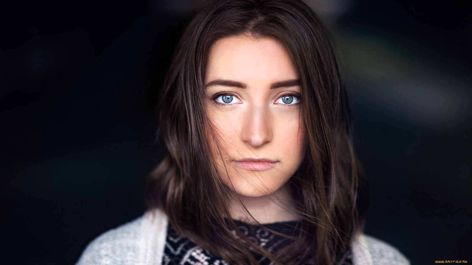 девушки, -, лица, , портреты, шатенка, лицо, кофта