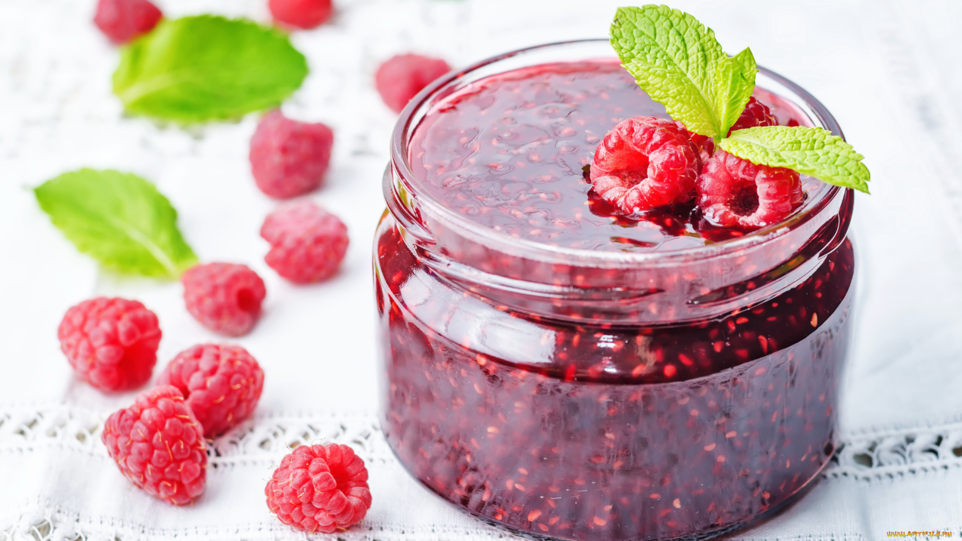 еда, мёд, , варенье, , повидло, , джем, малиновое, варенье, малина, мята