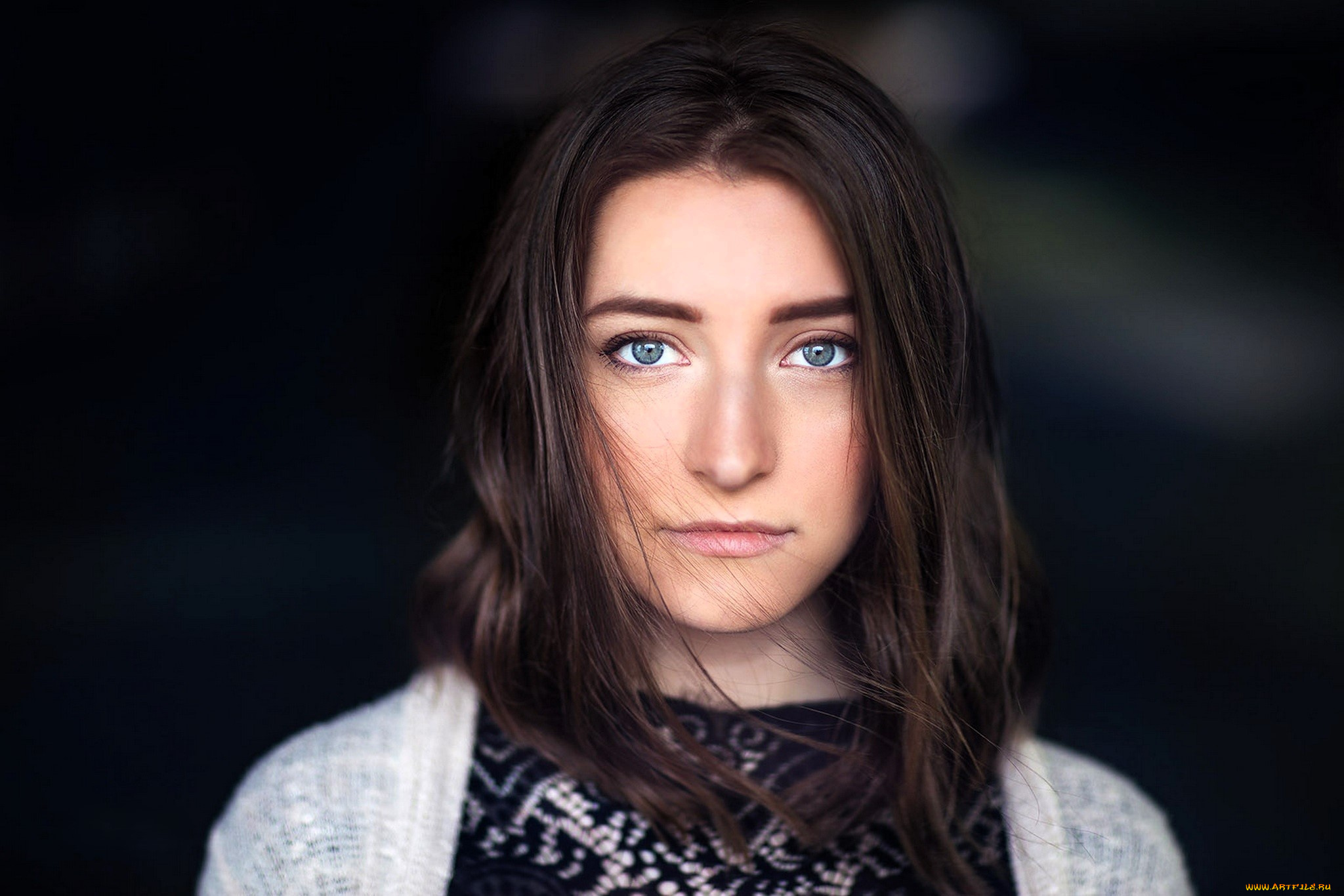 девушки, -, лица, , портреты, шатенка, лицо, кофта