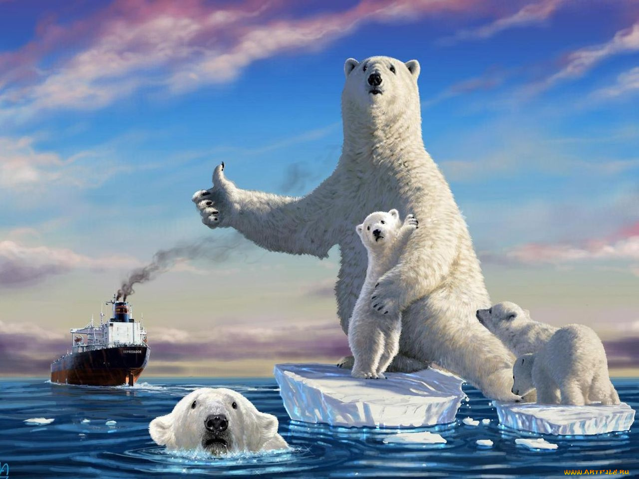 рисованные, животные