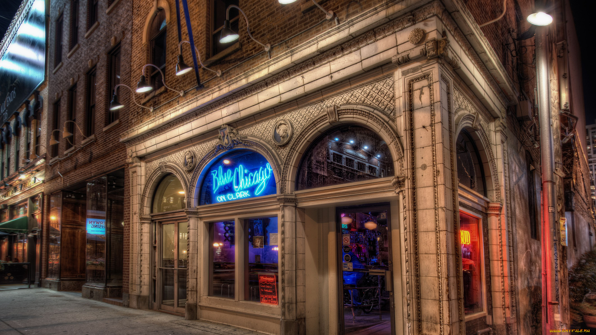 chicago, города, Чикаго, сша, blues, bar, бар, улица, hdr