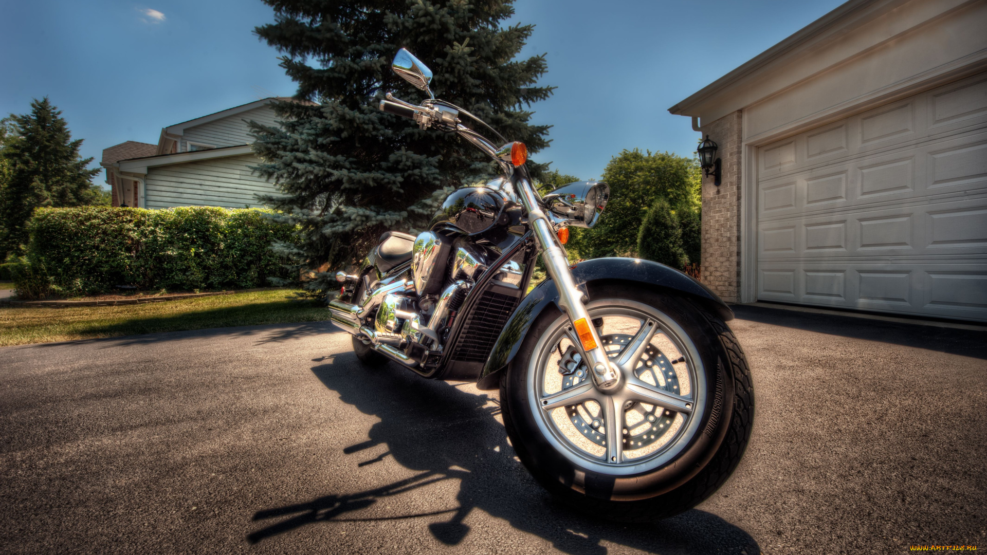 мотоциклы, honda, hdr, гараж, двор