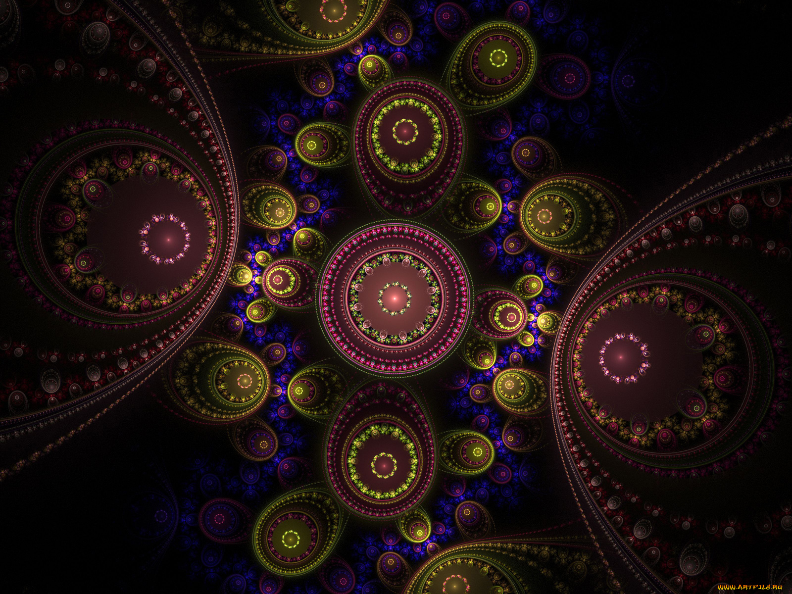 3д, графика, fractal, фракталы, узор, цвета, фон